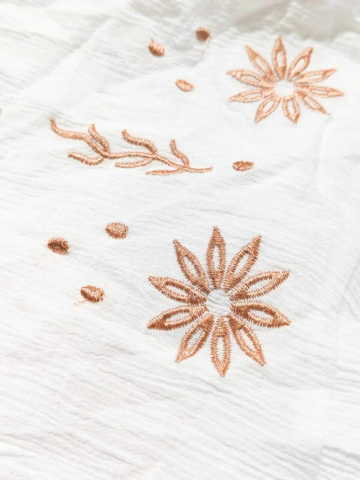 1930s Embroidered Floral Deep V-Neck Textured Dress sold by Retro Stage product image thumbnail 3