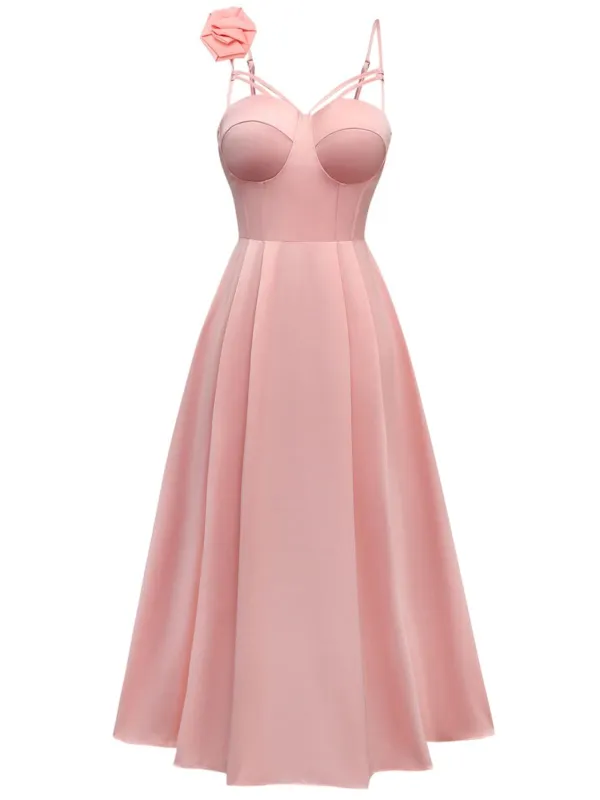 1930s Solid 3D Floral Hollow Out Slip Dress sold by Retro Stage