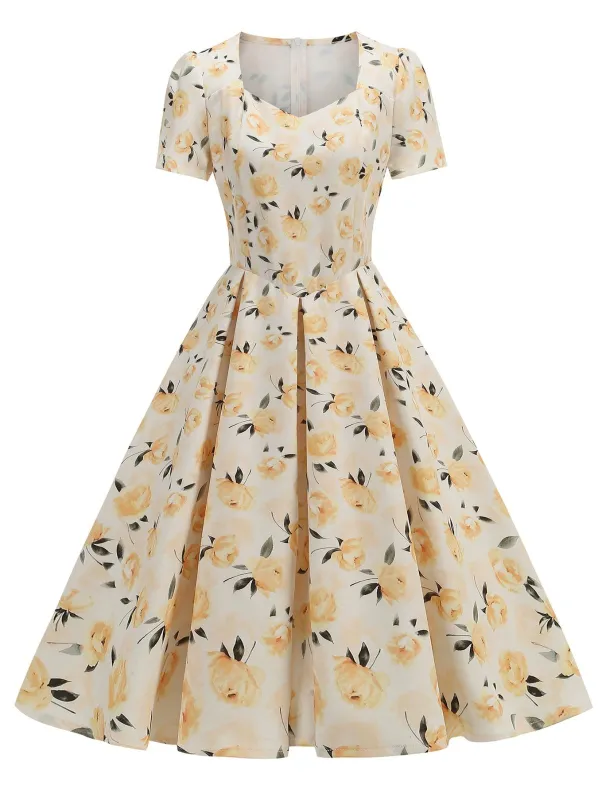 1950s Vintage Floral Swing Dress sold by Retro Stage