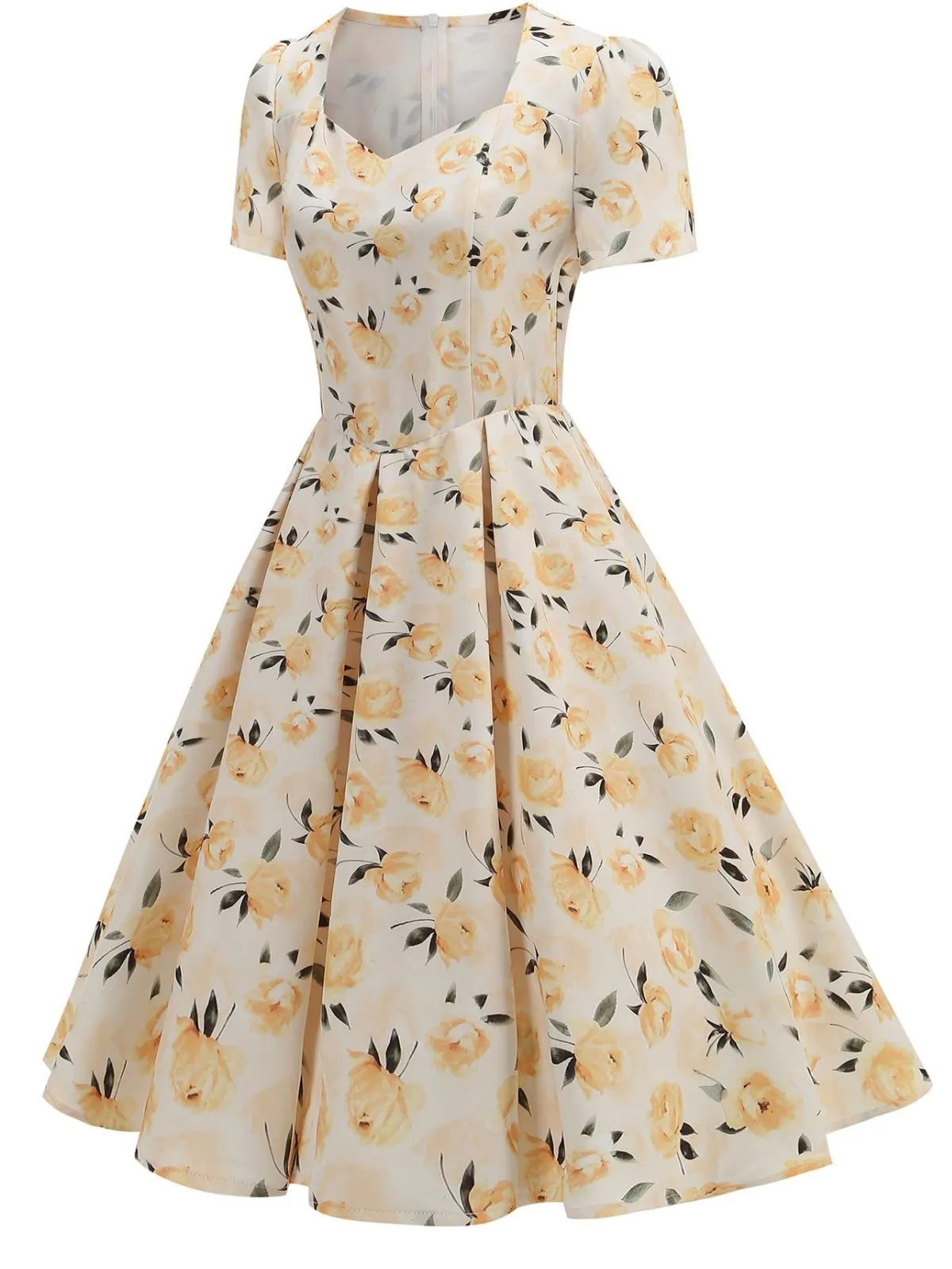 1950s Vintage Floral Swing Dress sold by Retro Stage product image thumbnail 2