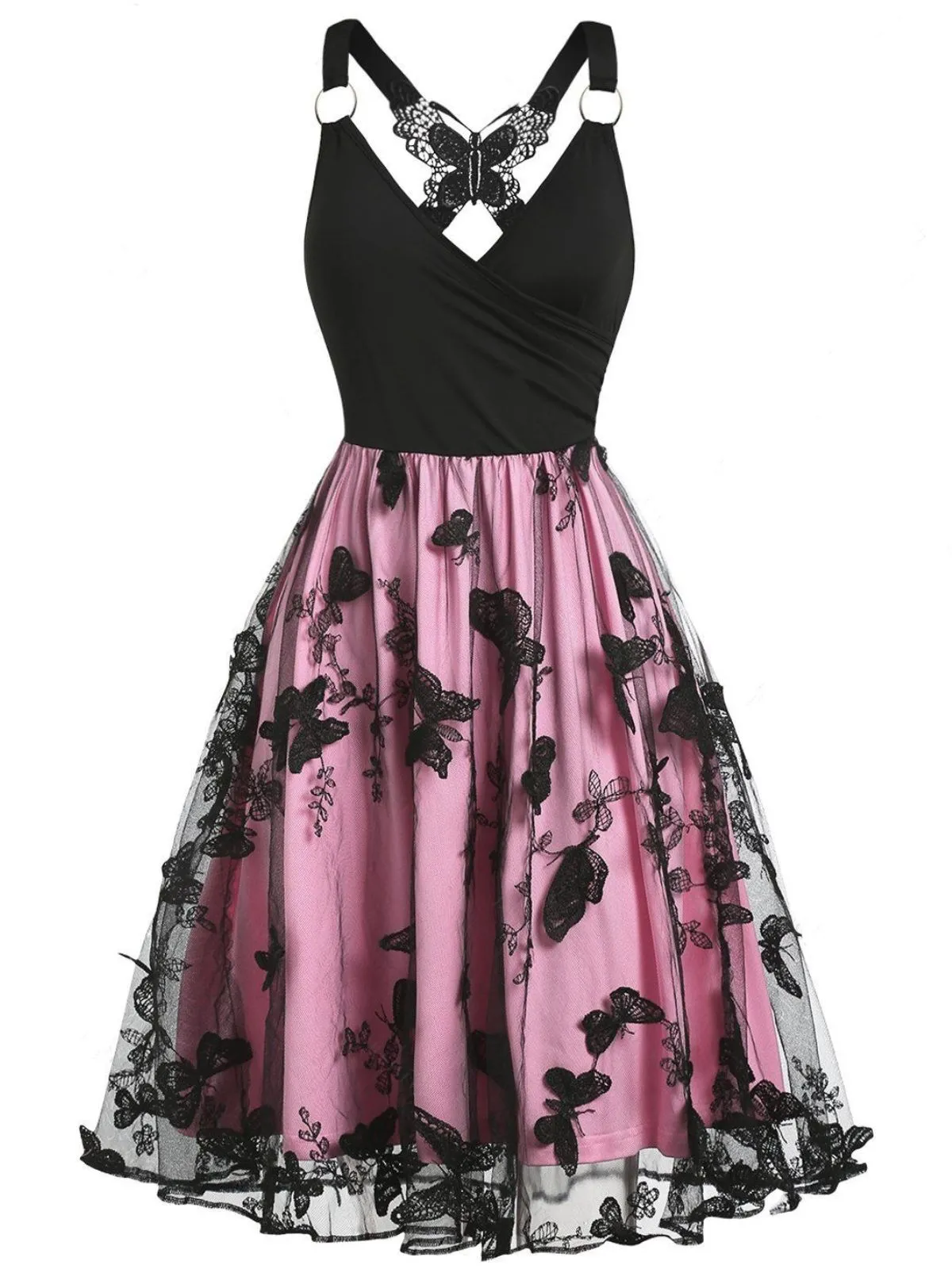 1950s 3D Butterfly Embroidered Patchwork Dress sold by Retro Stage