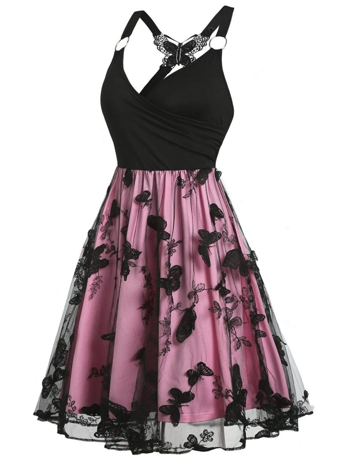 1950s 3D Butterfly Embroidered Patchwork Dress sold by Retro Stage product image thumbnail 2