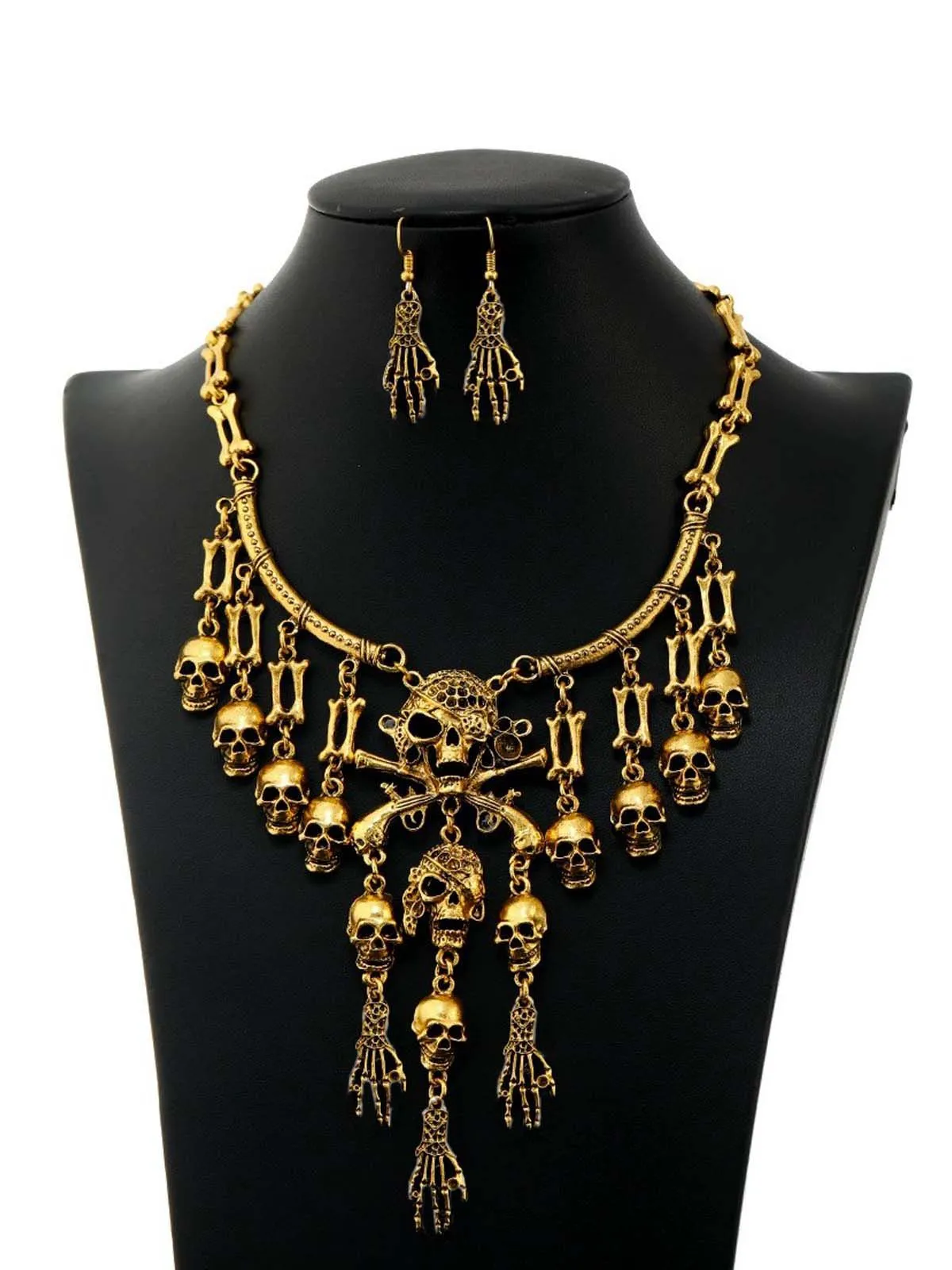 Gothic Skull Multi-layer Tassel Jewelry Set sold by Retro Stage product image thumbnail 4