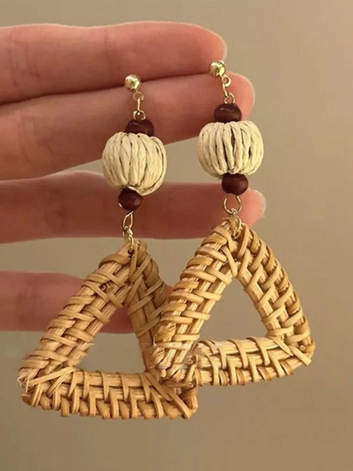 Vintage Style Rattan Statement Earrings sold by Retro Stage product image thumbnail 2