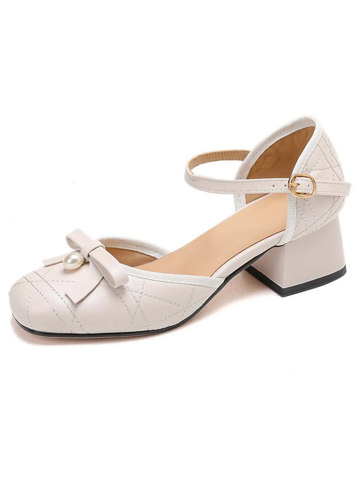 Retro Pearl Bow Mary Jane Heels sold by Retro Stage product image thumbnail 3