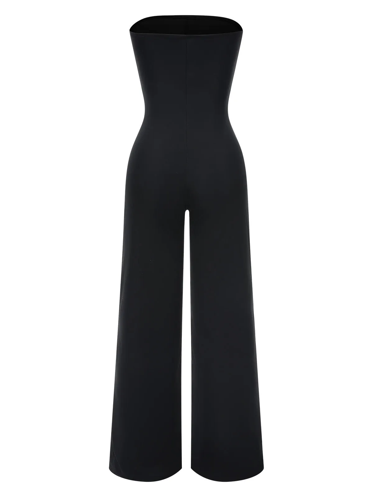 Black 1960s Strapless Contrast Wrap Jumpsuit sold by Retro Stage product image thumbnail 2