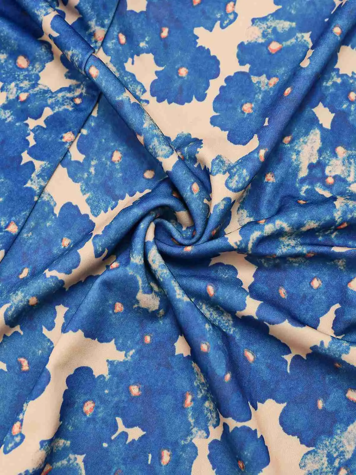 Blue 1940s Painting Floral Straps Dress sold by Retro Stage product image thumbnail 5