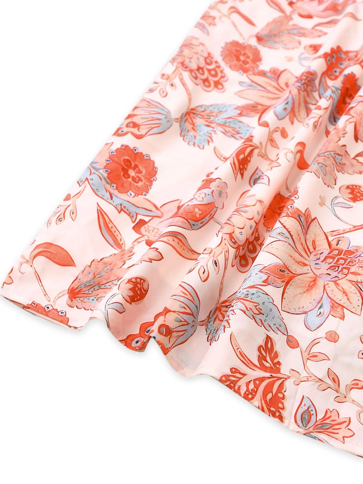 Orange 1930s Floral Strappy Maxi Dress sold by Retro Stage product image thumbnail 5