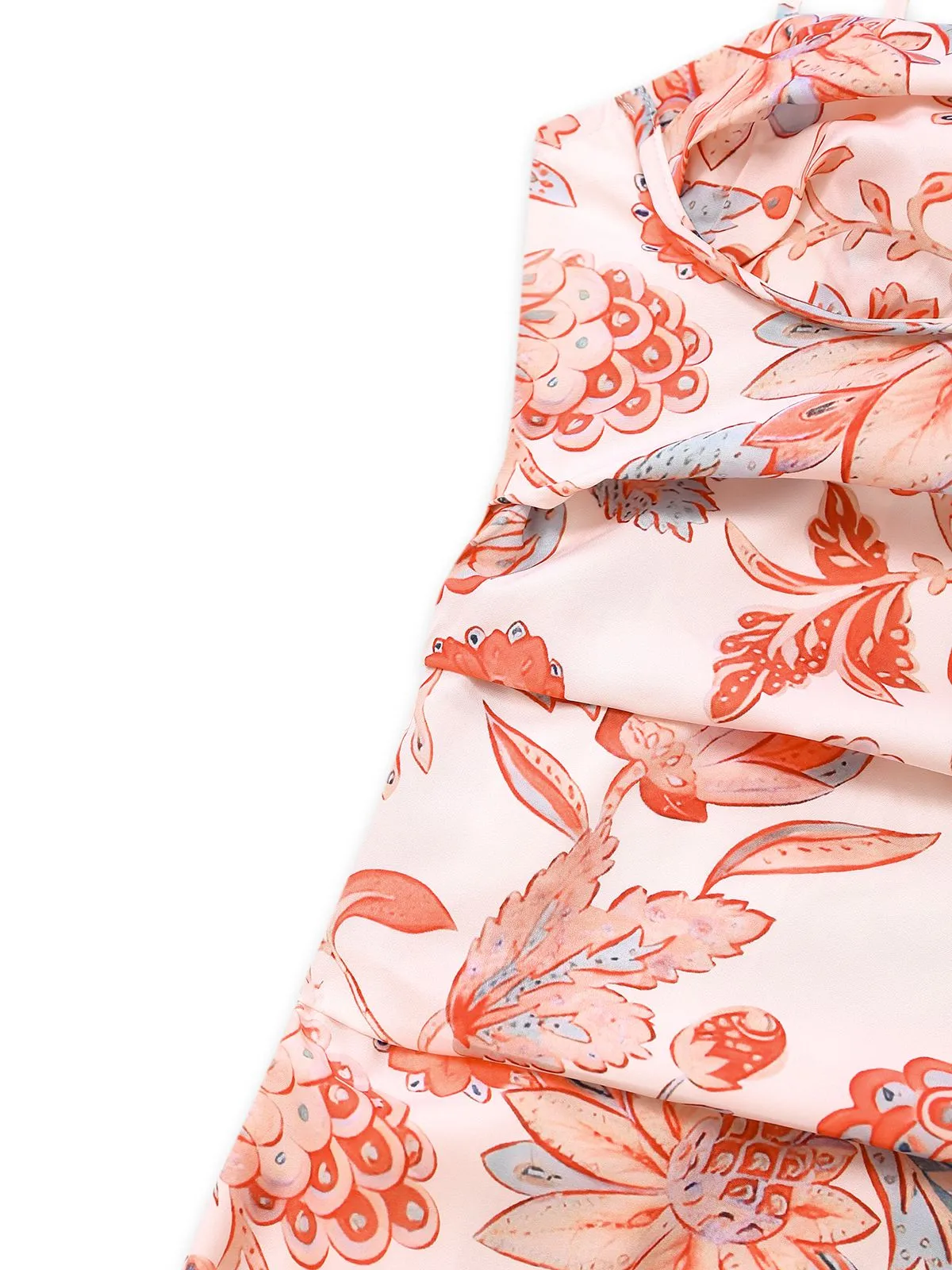 Orange 1930s Floral Strappy Maxi Dress sold by Retro Stage product image thumbnail 4