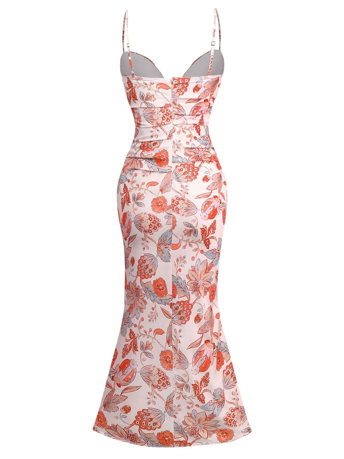Orange 1930s Floral Strappy Maxi Dress sold by Retro Stage product image thumbnail 2