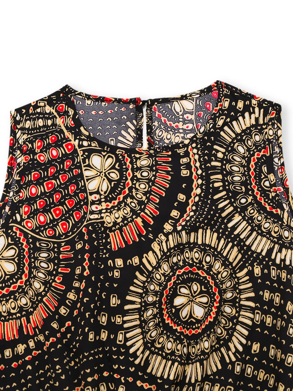 Multiclor 1970s Boho Irregular Print Romper sold by Retro Stage product image thumbnail 3