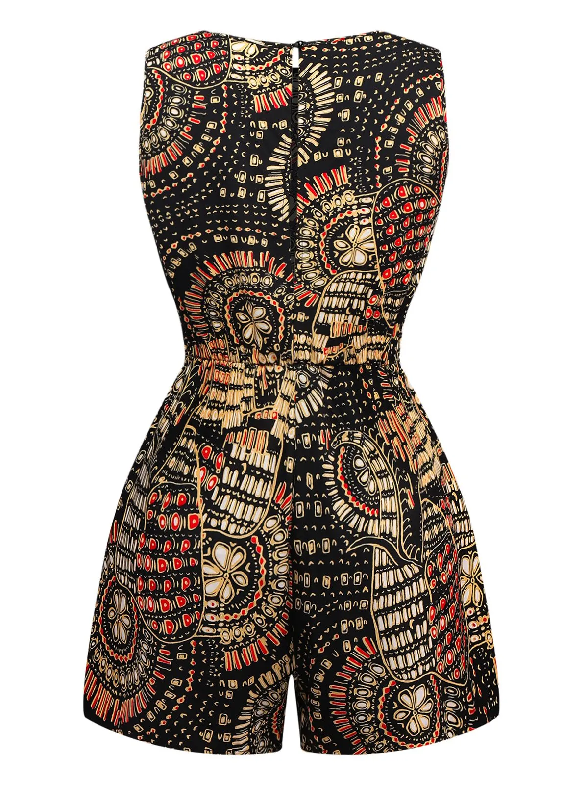 Multiclor 1970s Boho Irregular Print Romper sold by Retro Stage product image thumbnail 2