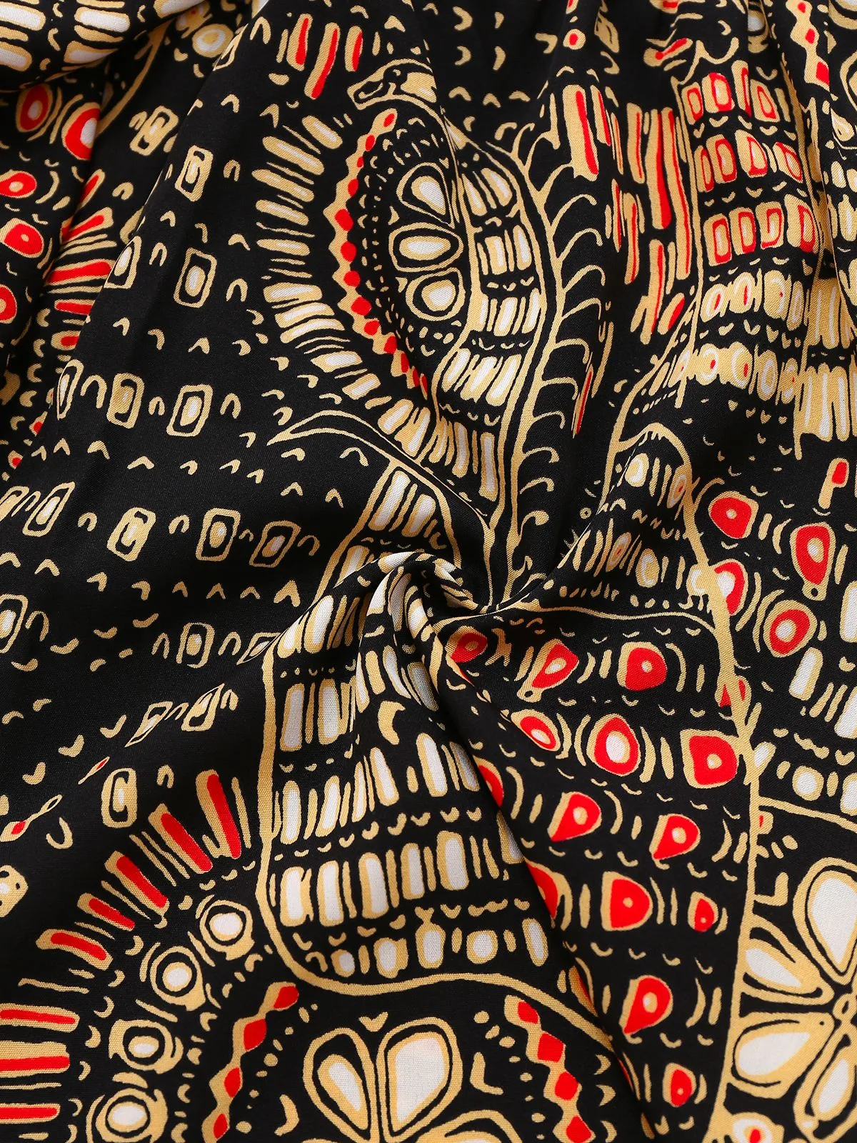 Multiclor 1970s Boho Irregular Print Romper sold by Retro Stage product image thumbnail 5