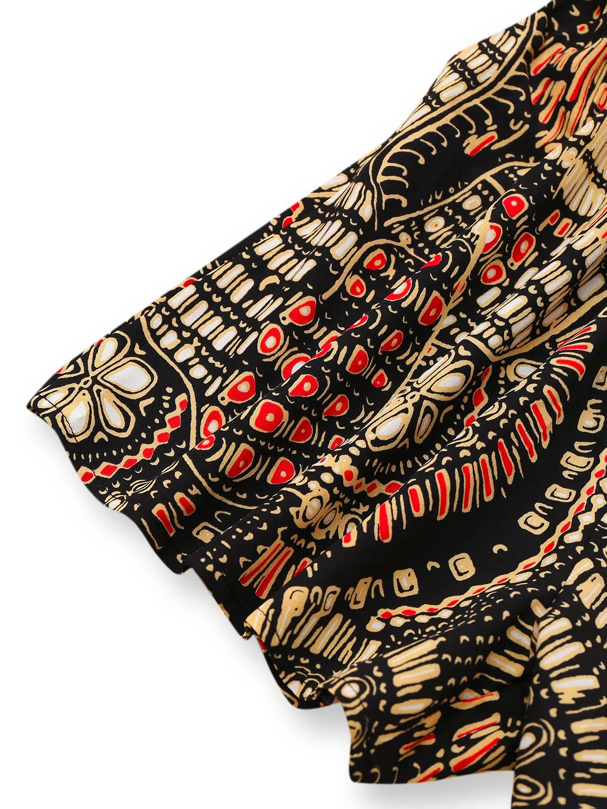 Multiclor 1970s Boho Irregular Print Romper sold by Retro Stage product image thumbnail 4