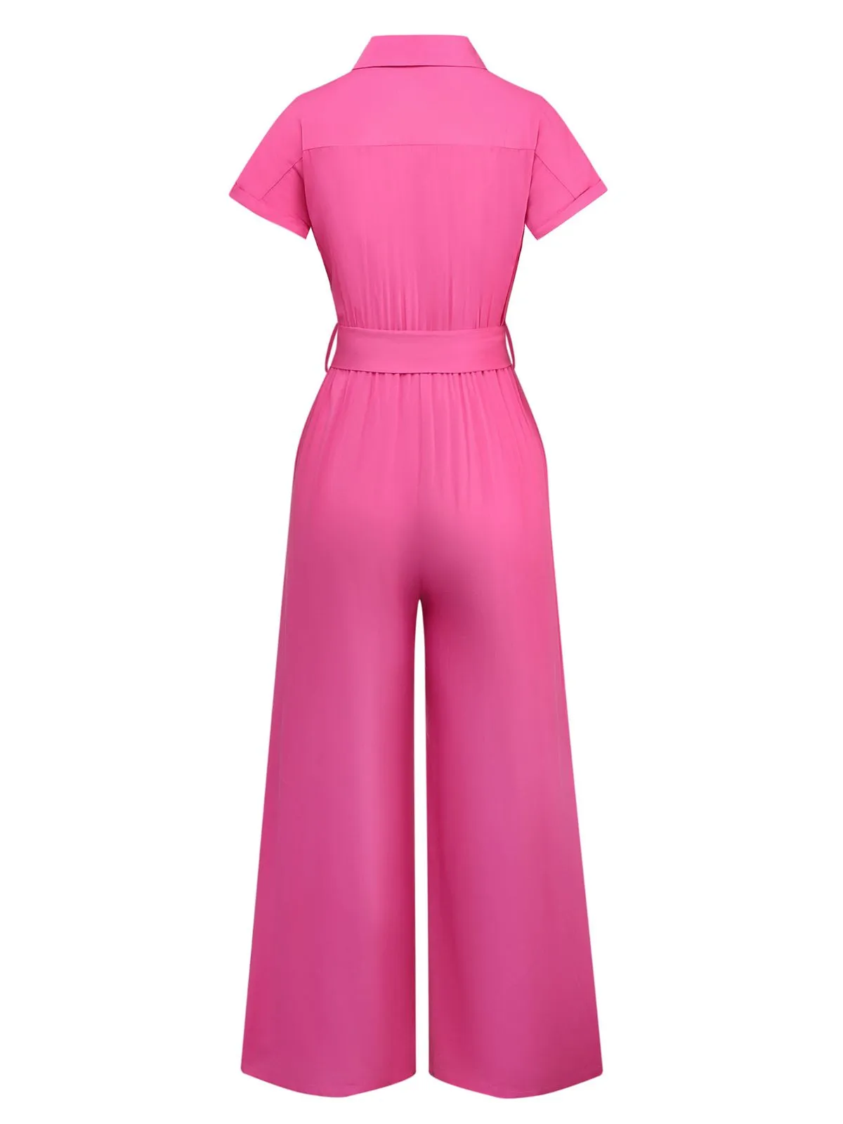 1930s Solid Lapel Button Belted Cargo Jumpsuit sold by Retro Stage product image thumbnail 2