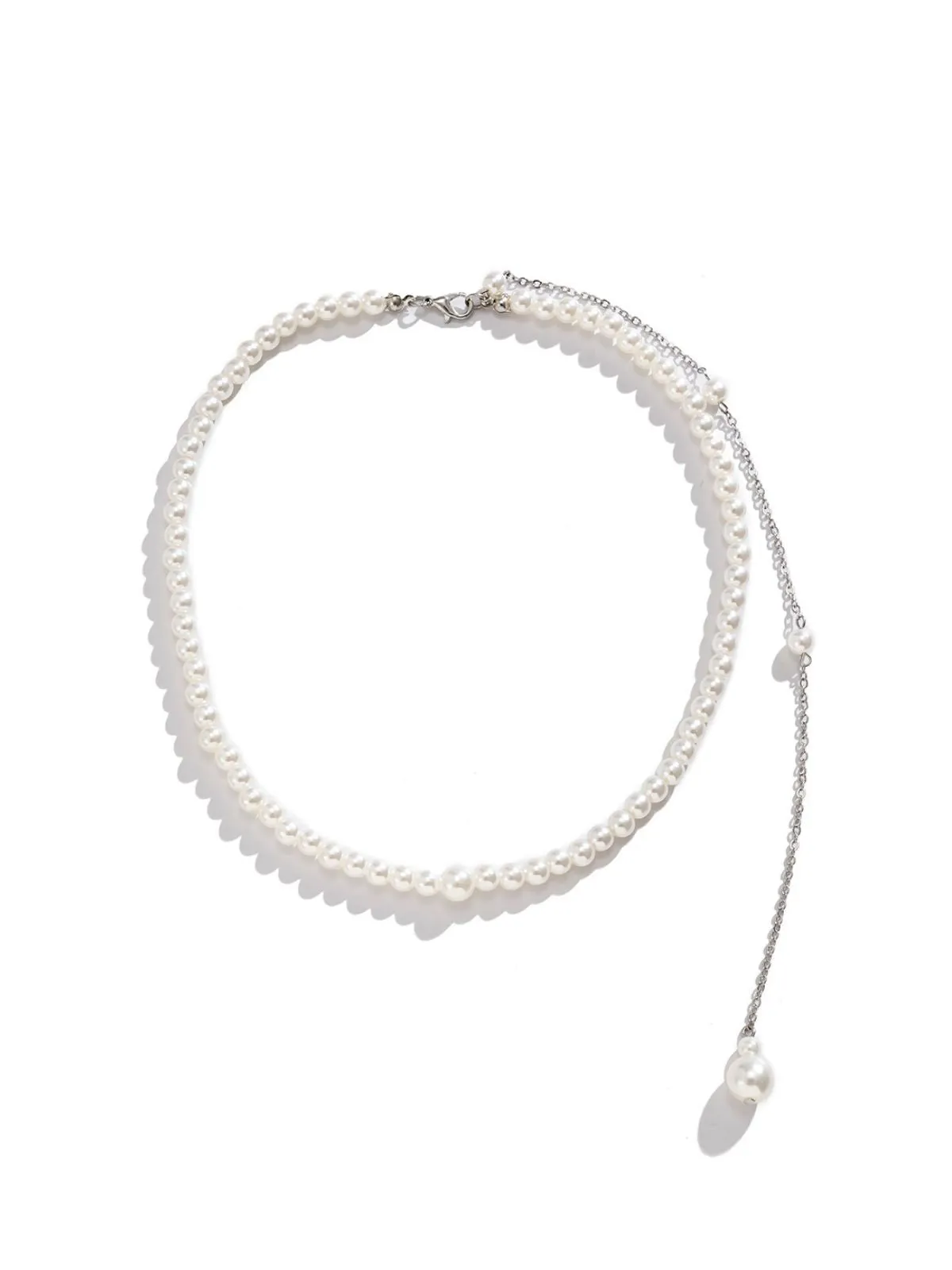 White Vintage Pearl Back Drop Chain Necklace sold by Retro Stage