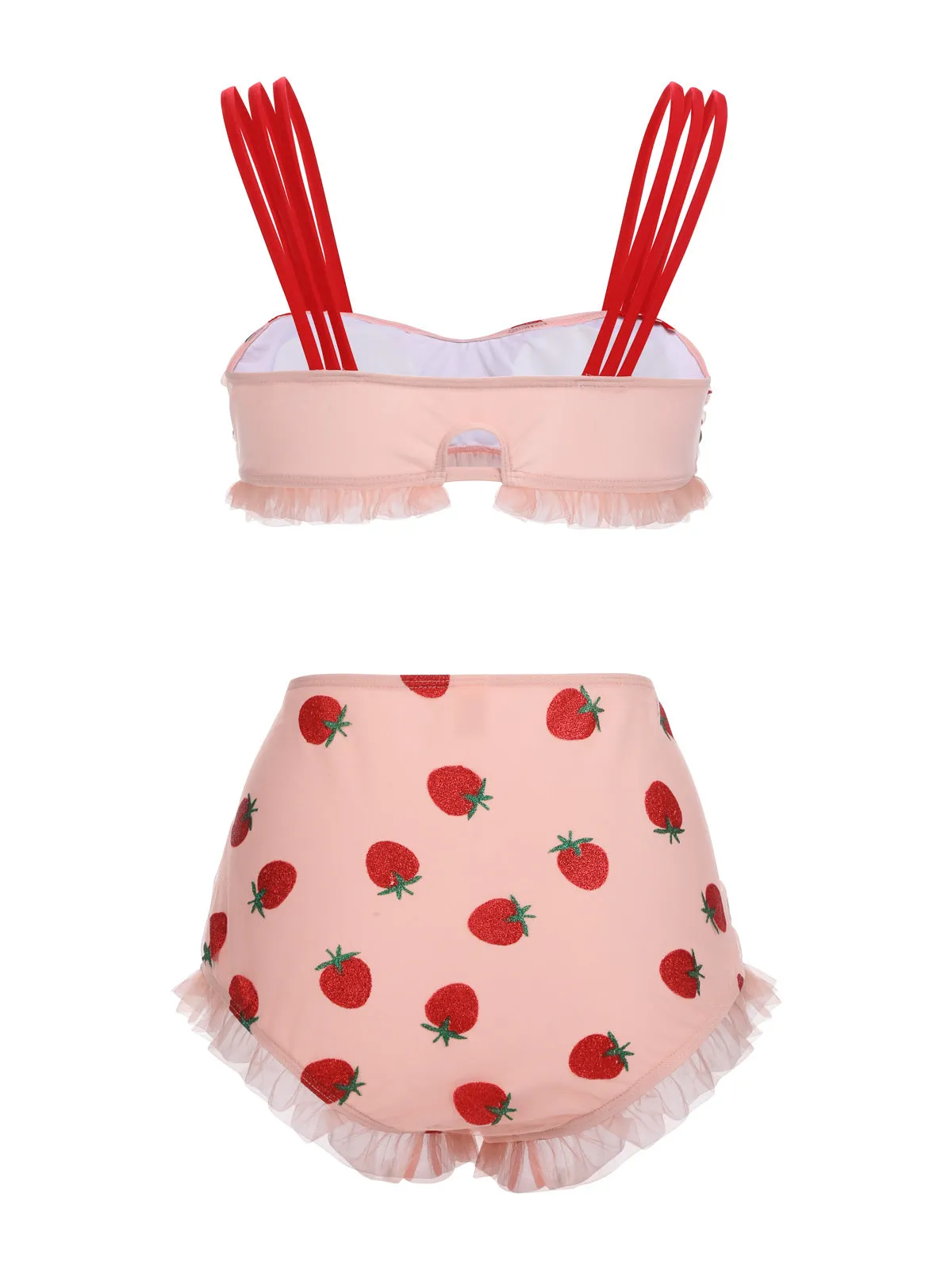 Lace Strawberry Cami Tankini Set sold by Retro Stage product image thumbnail 4