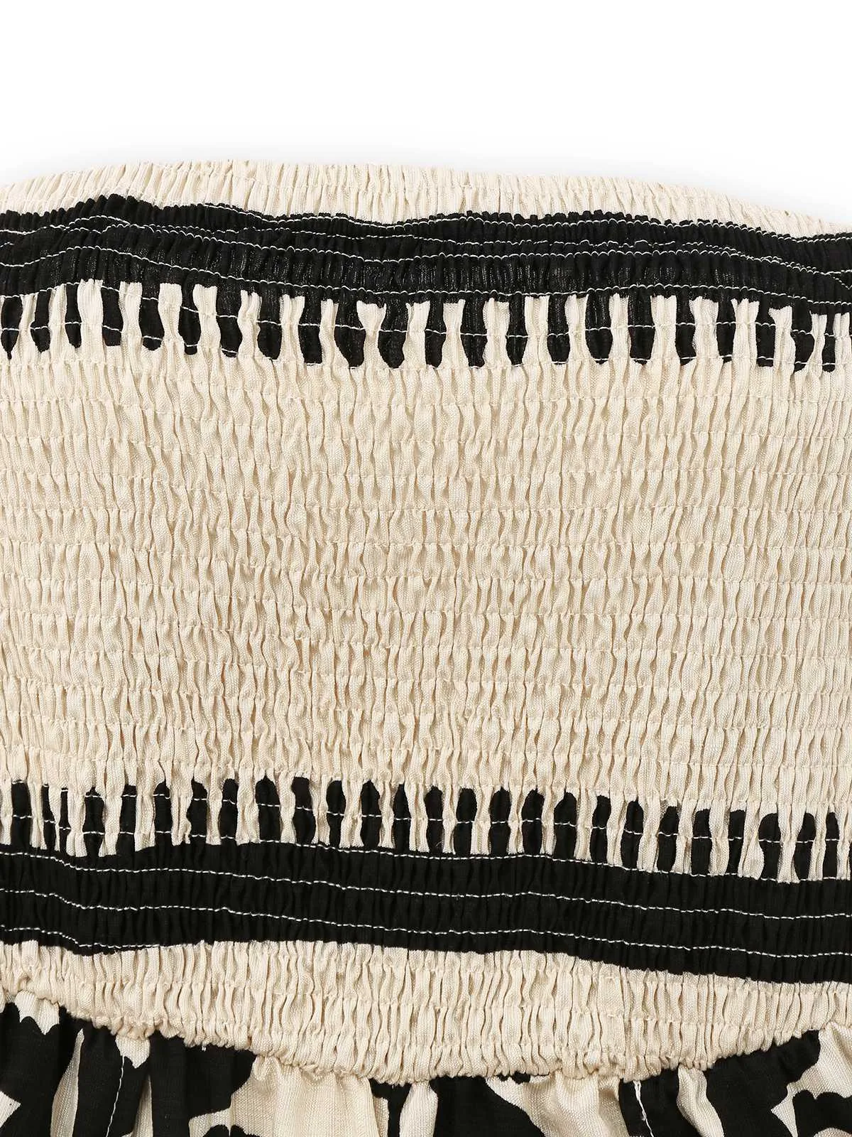 Apricot 1970s Boho Strapless Smocked Jumpsuit sold by Retro Stage product image thumbnail 3