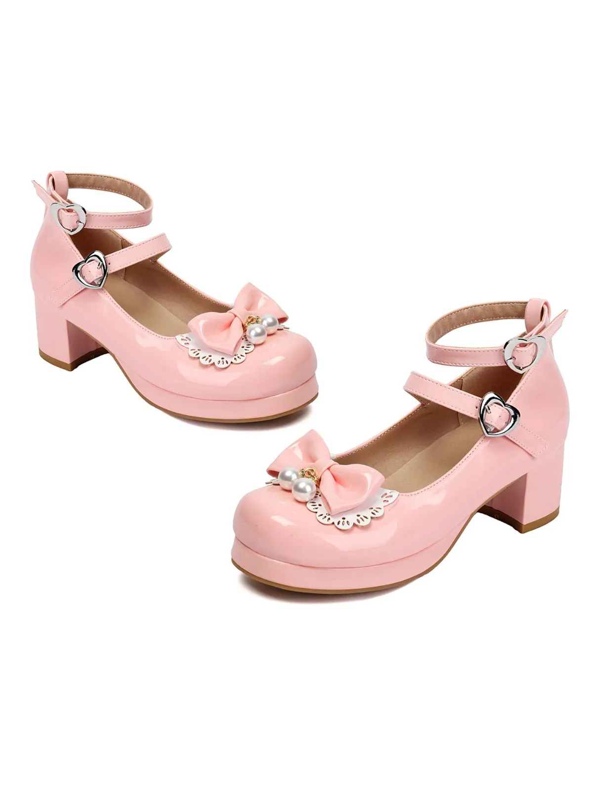 Heart Pearl Bow Mary Jane Heels sold by Retro Stage product image thumbnail 2