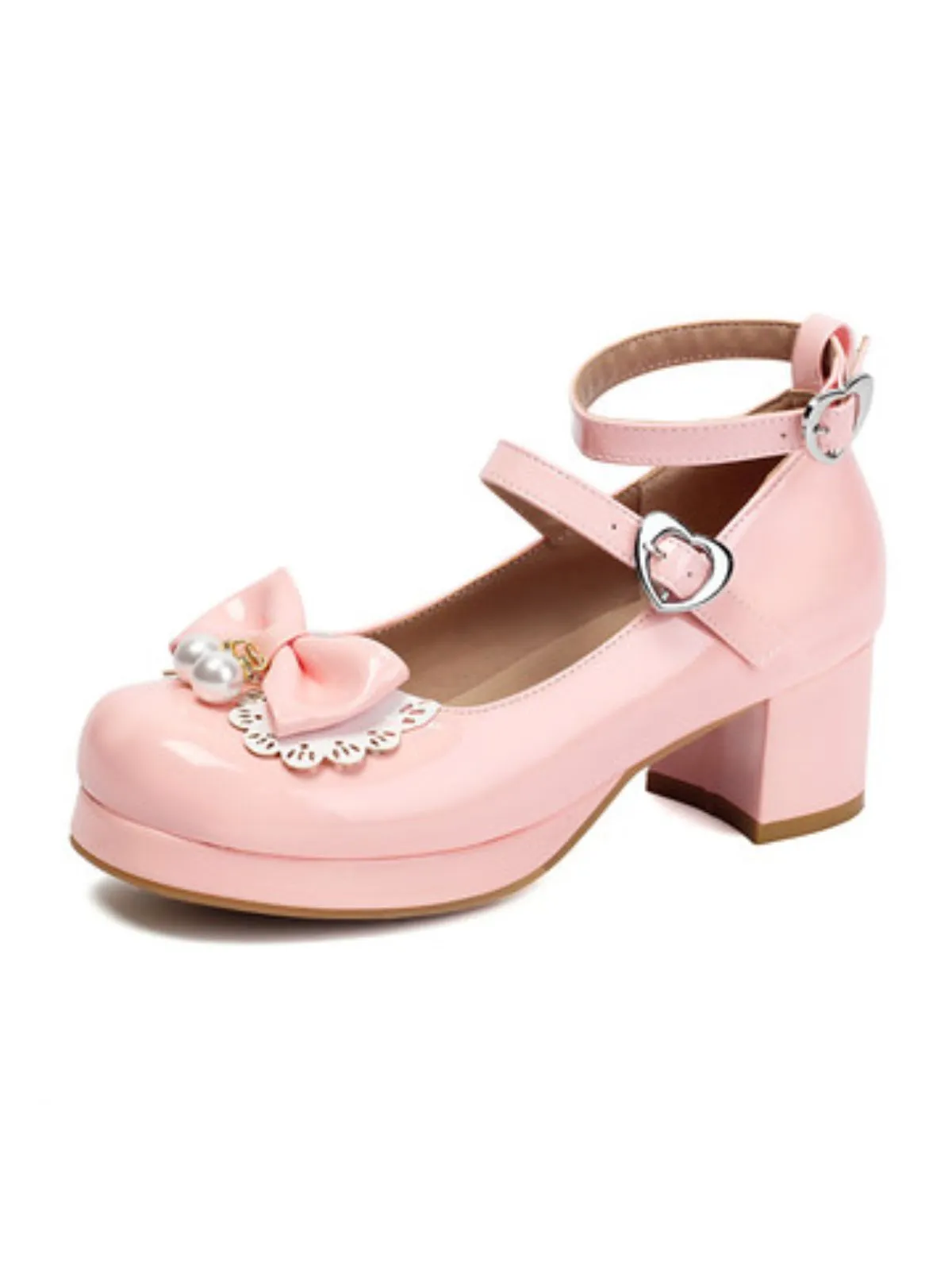 Heart Pearl Bow Mary Jane Heels sold by Retro Stage product image thumbnail 4