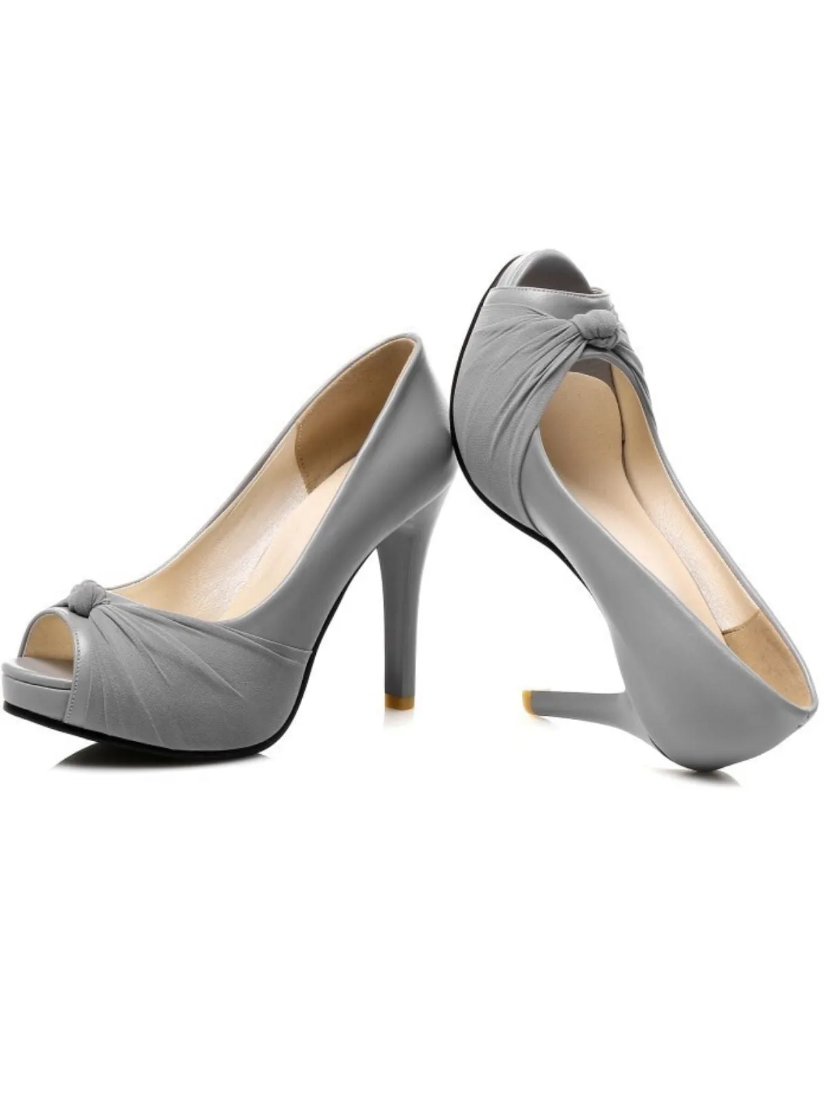 Peep Toe Knot Stiletto High Heels sold by Retro Stage product image thumbnail 2