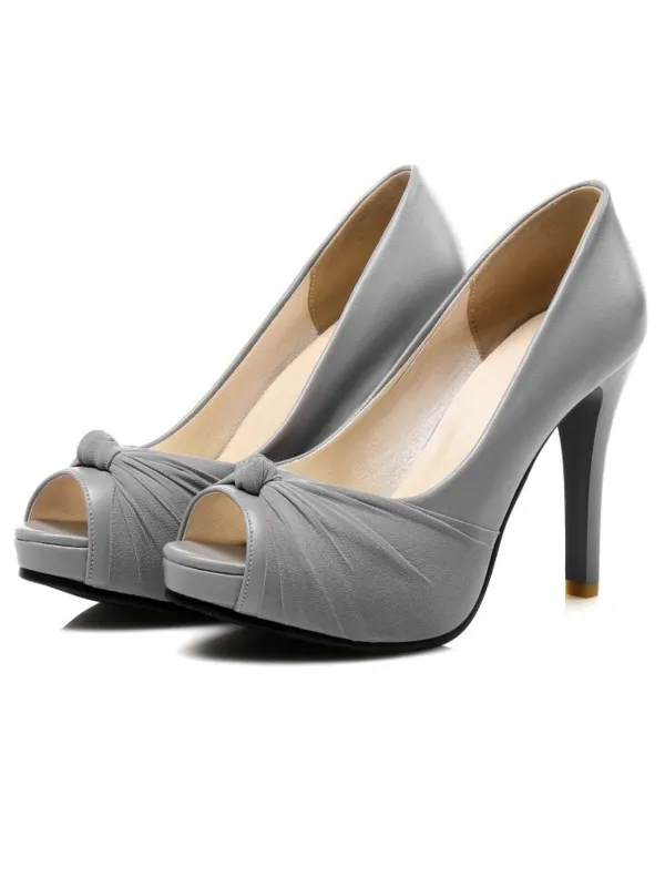 Peep Toe Knot Stiletto High Heels sold by Retro Stage