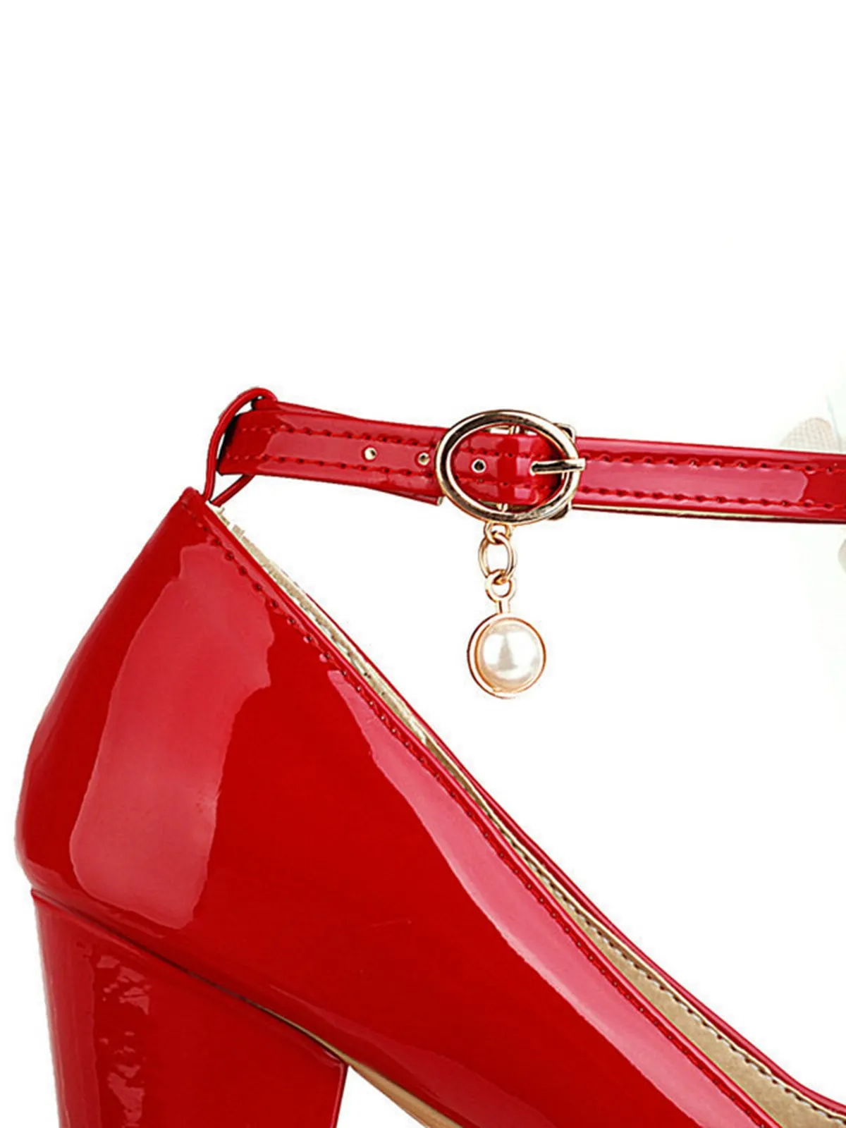 Bow Patent Leather Mary Jane Chunky Heels sold by Retro Stage product image thumbnail 3