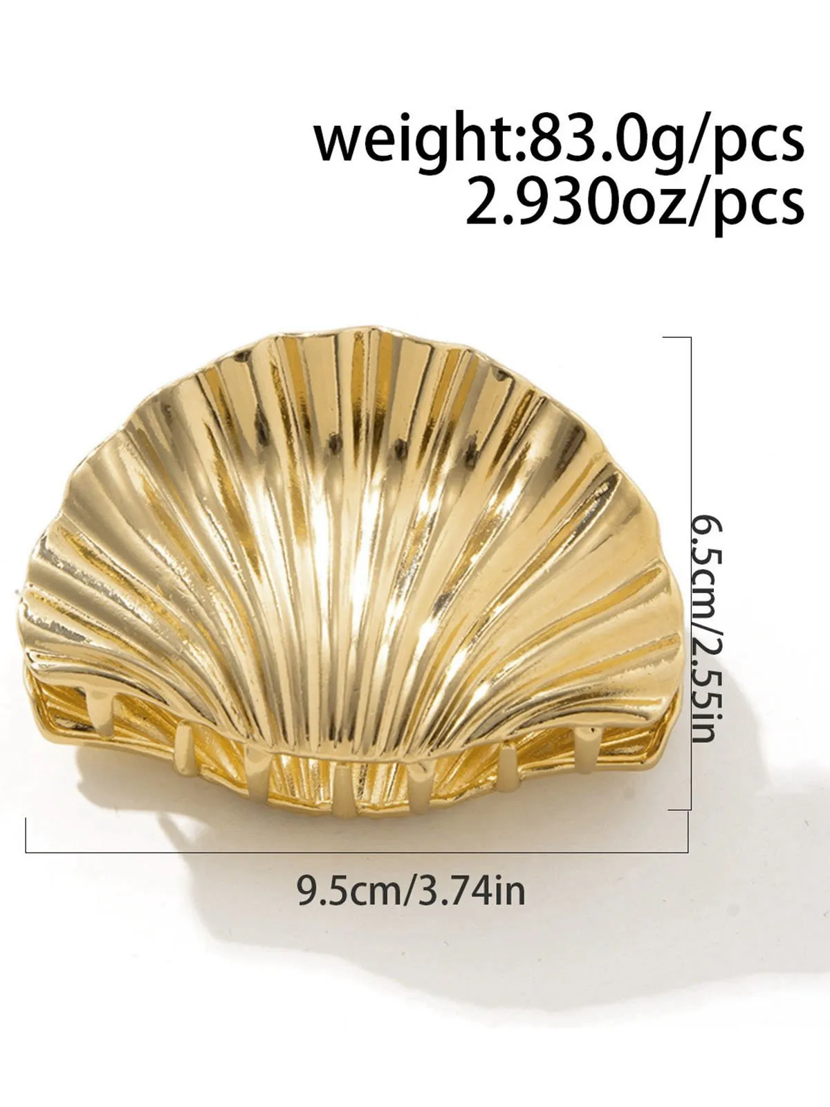 Vintage Shell Shape Metal Hair Clutch sold by Retro Stage product image thumbnail 3