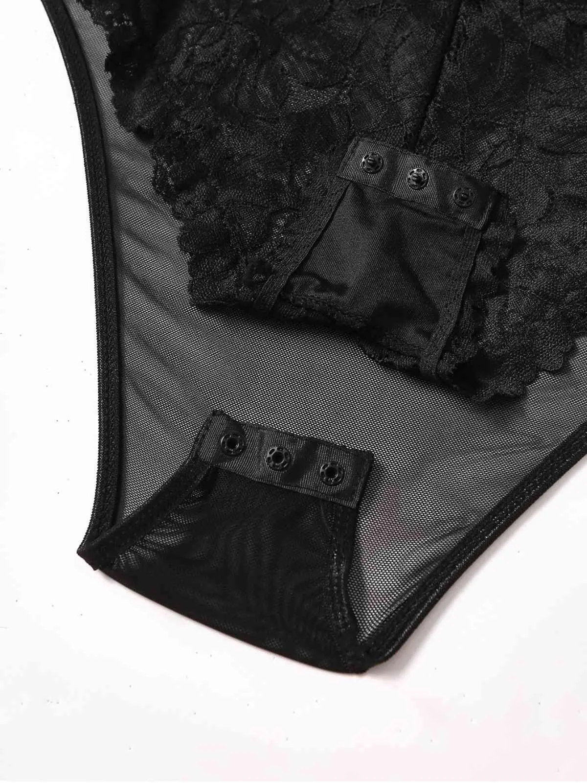 1960s Lace Spaghetti Straps Corset Bodysuit sold by Retro Stage product image thumbnail 4