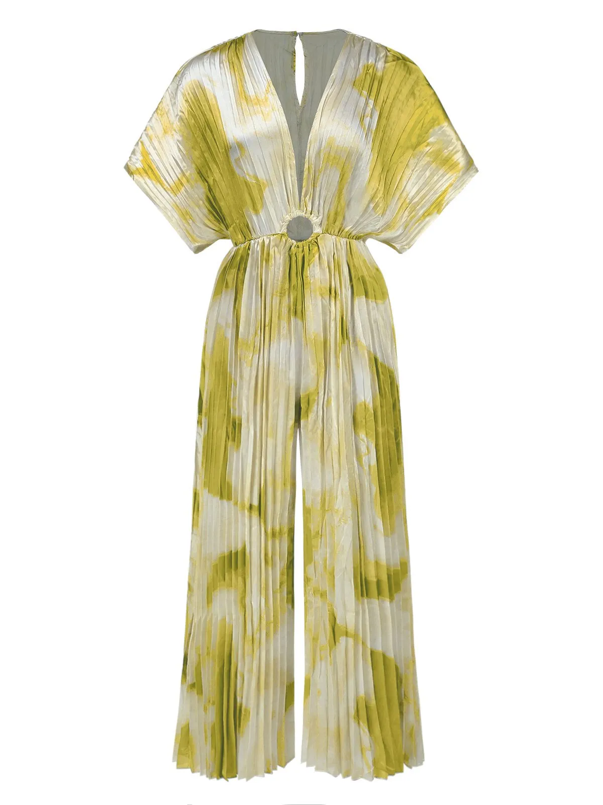 1930s Tie-Dye V-Neck Pleated Ring Jumpsuit sold by Retro Stage product image thumbnail 4