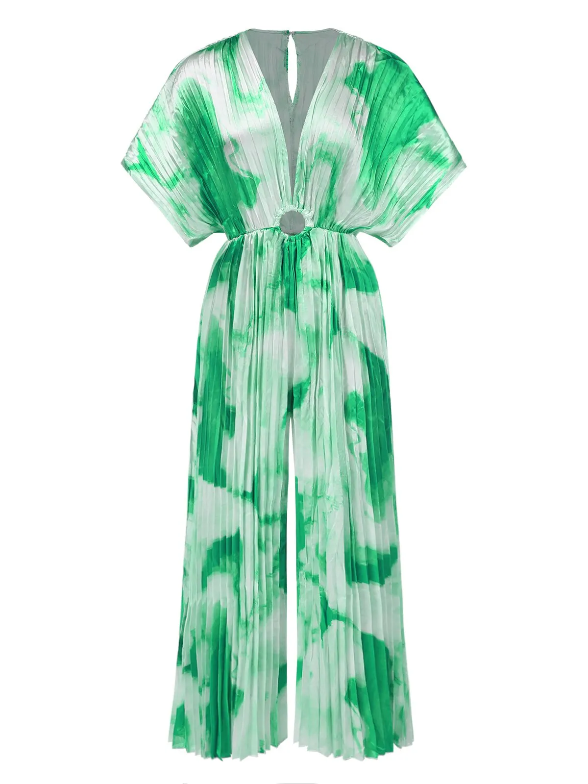 1930s Tie-Dye V-Neck Pleated Ring Jumpsuit sold by Retro Stage product image thumbnail 3