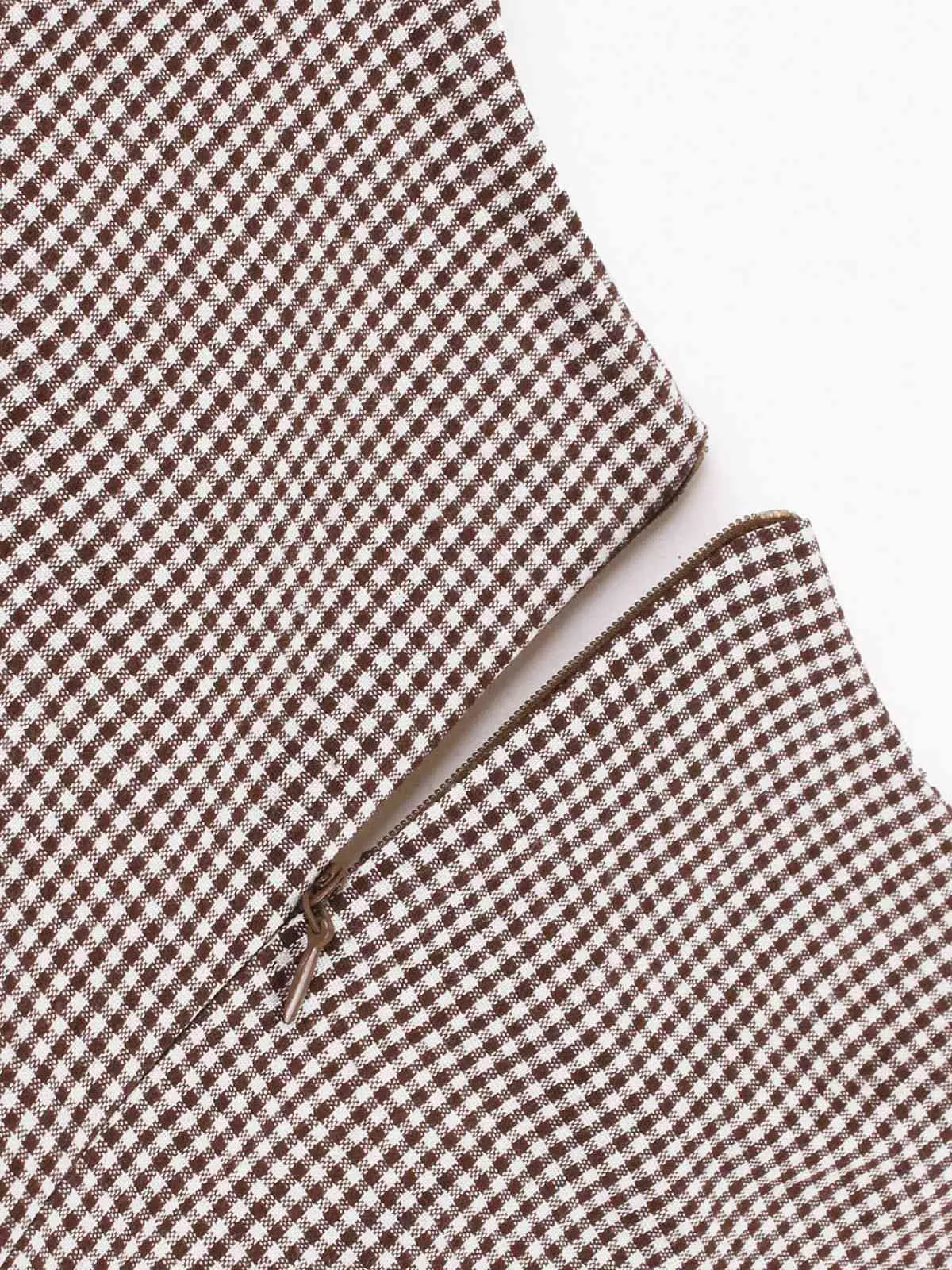 1950s Notched Collar Colorblock Gingham Plaid Dress sold by Retro Stage product image thumbnail 4