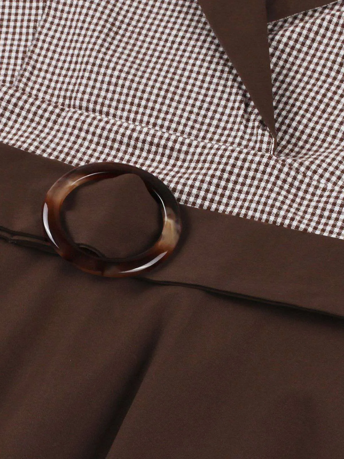 1950s Notched Collar Colorblock Gingham Plaid Dress sold by Retro Stage product image thumbnail 3