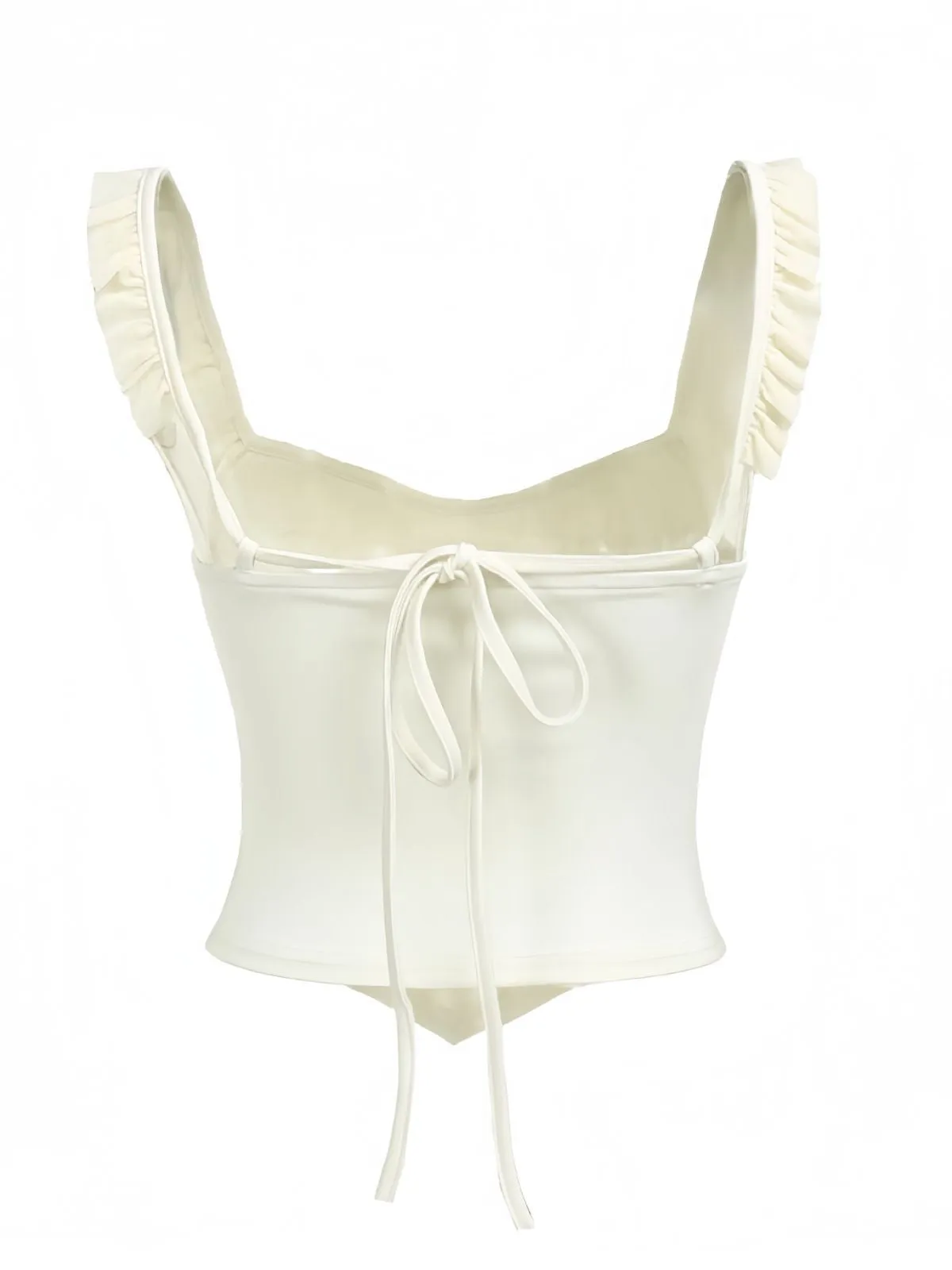 1960s Mesh Patchwork Ruffled Corset Camisole sold by Retro Stage product image thumbnail 5