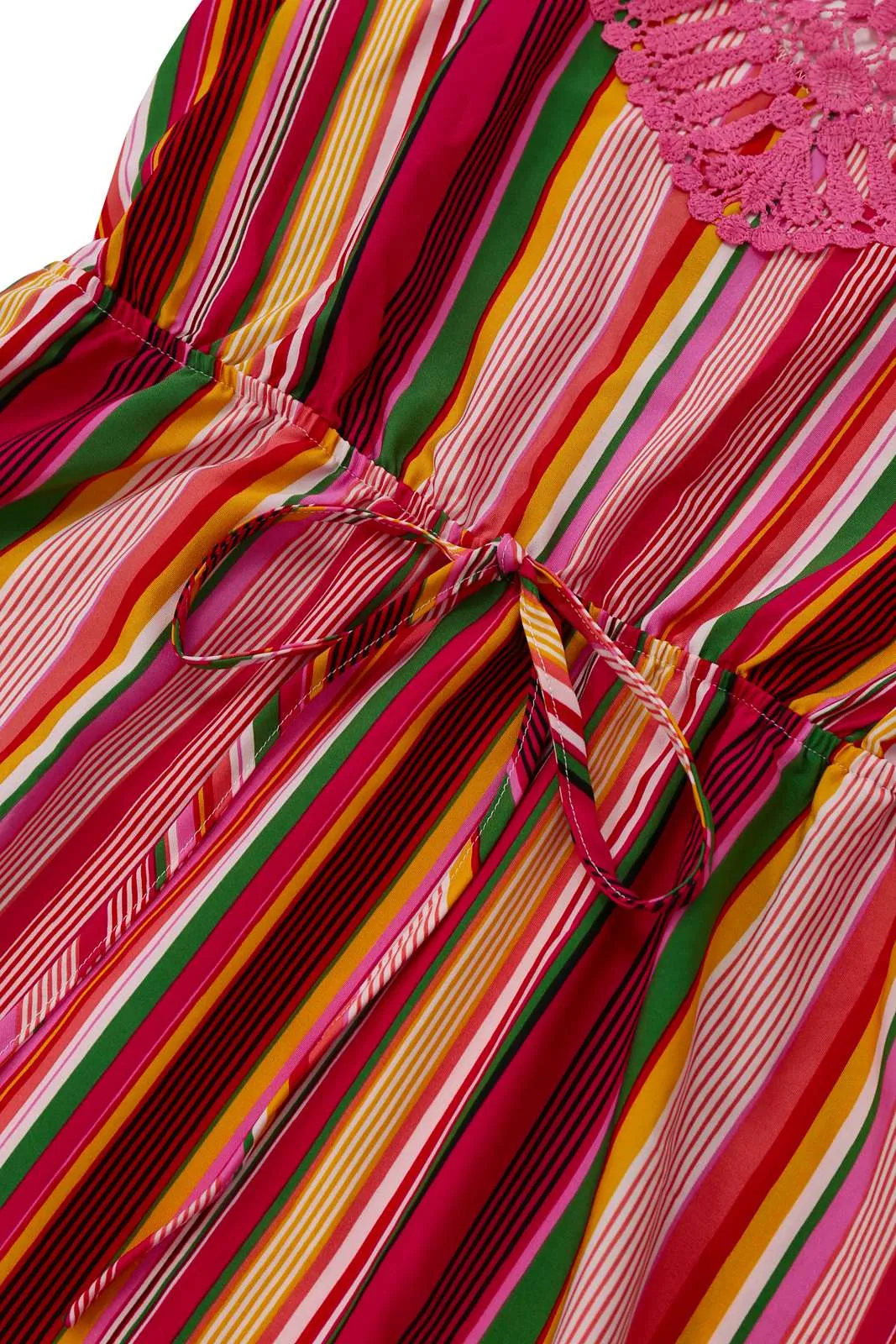 Multicolor 1970s Halter Rainbow Stripes Patchwork Dress sold by Retro Stage product image thumbnail 3