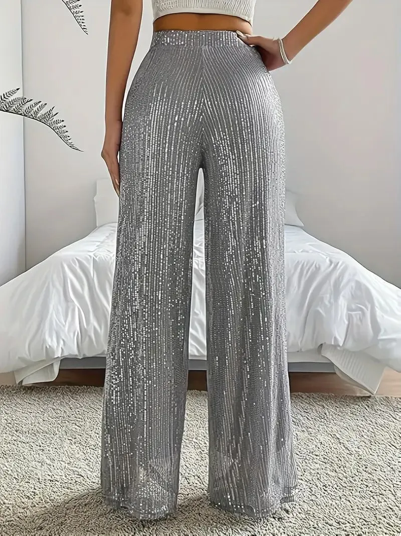 1970s Sequin Loose Flowy Wide-Leg Pants sold by Retro Stage product image thumbnail 4