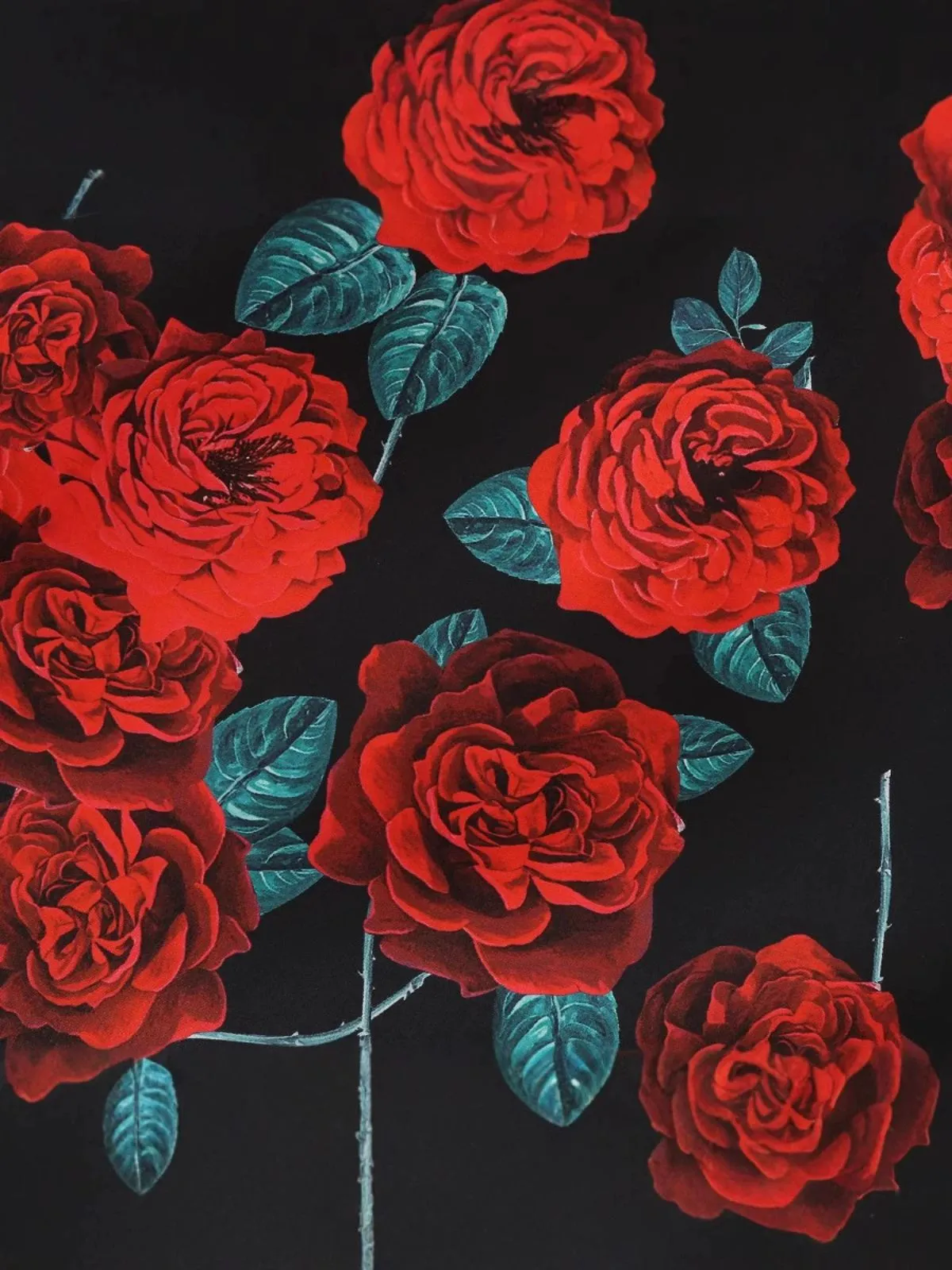 Red 1950s Rose Sleeveless Patchwork Dress sold by Retro Stage product image thumbnail 4