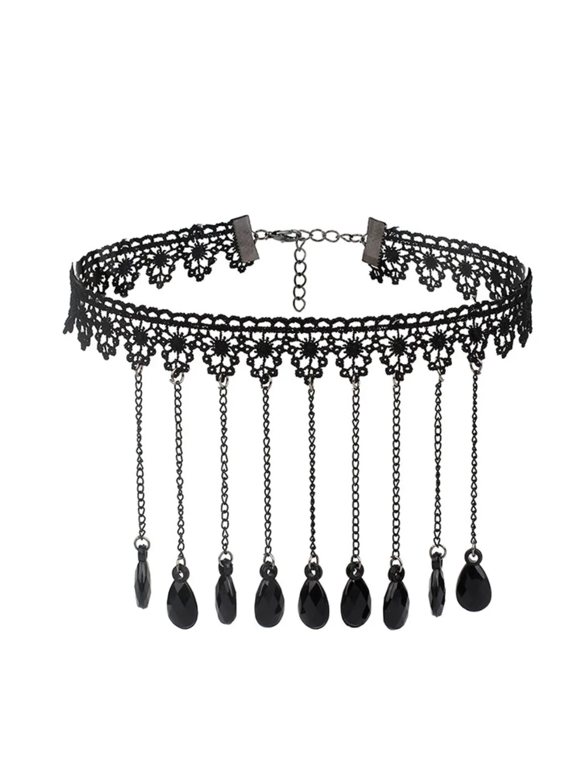 Gothic 3D Rose & Embroidered Lace Choker Necklace sold by Retro Stage product image thumbnail 5