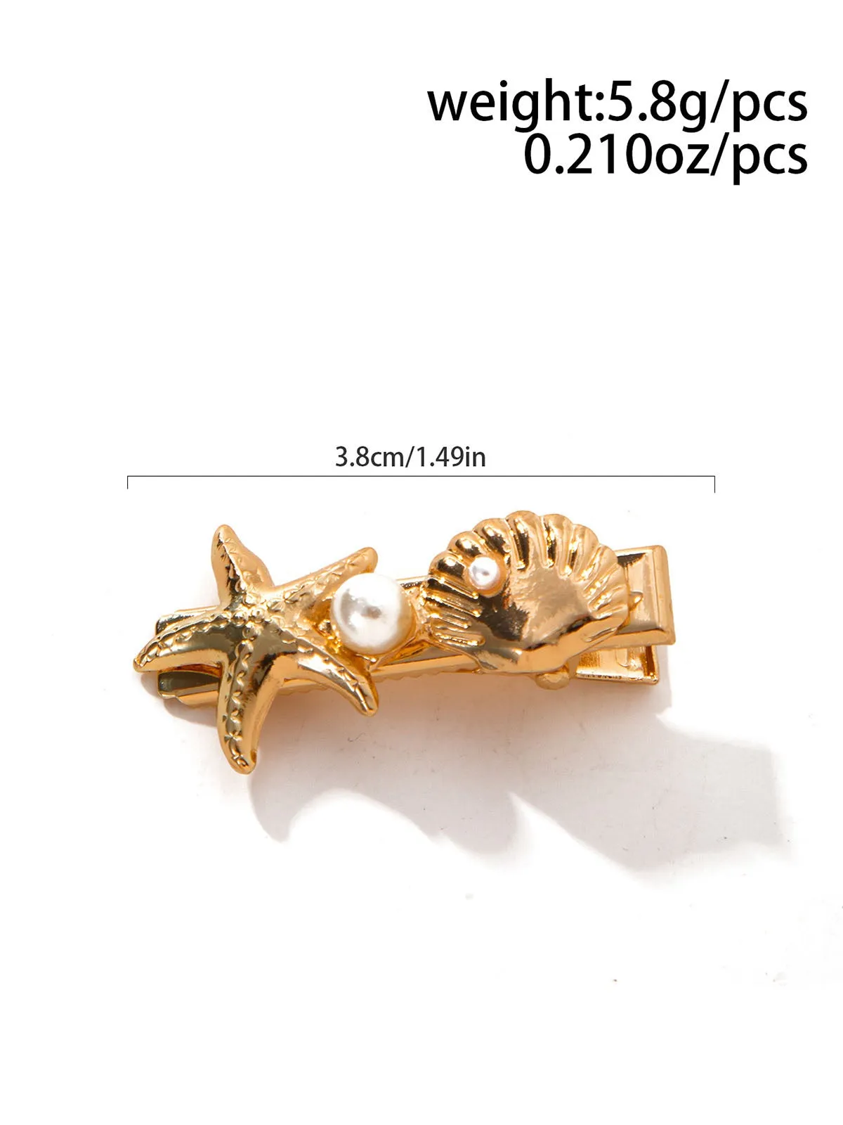 3D Starfish Seashell Pearl Hair Clip sold by Retro Stage product image thumbnail 4