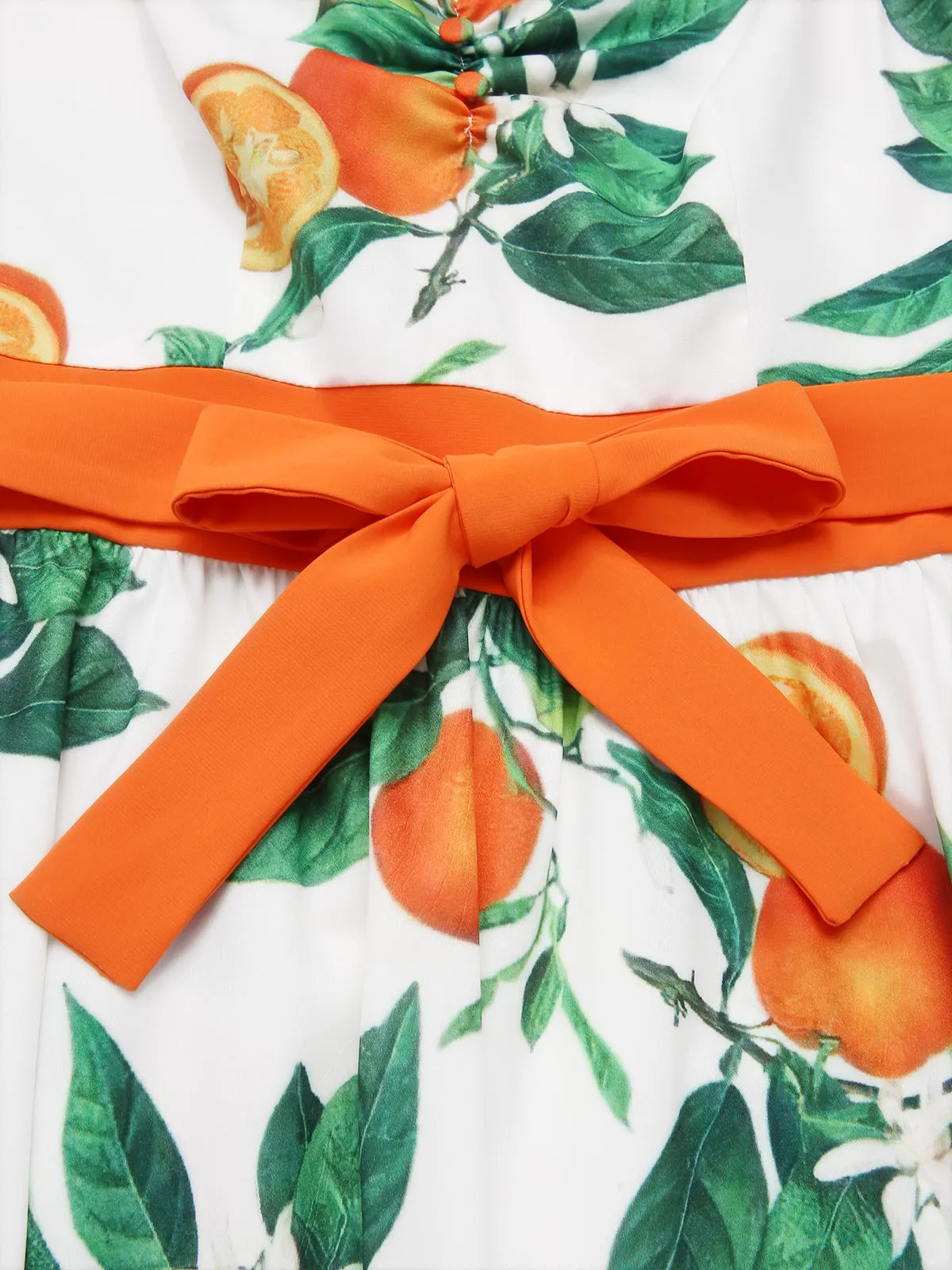 1950s Orange Bow-Waist Strap Dress sold by Retro Stage product image thumbnail 5