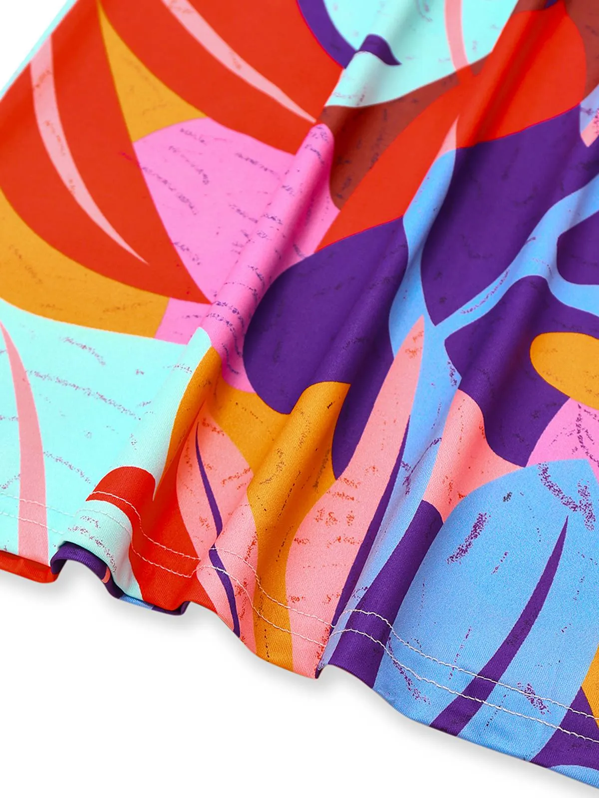 Red 1930s Tropical Belted Deep V Straps Jumpsuit sold by Retro Stage product image thumbnail 4