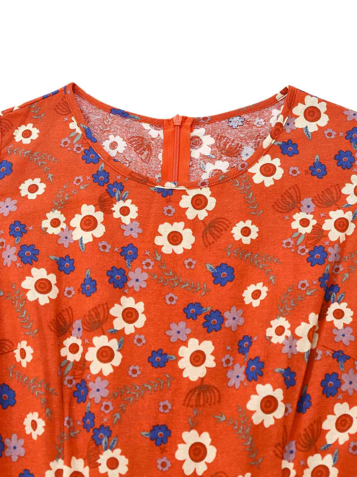 1950s Cotton Sleeveless All-Over Floral Belted Jumpsuit sold by Retro Stage product image thumbnail 5