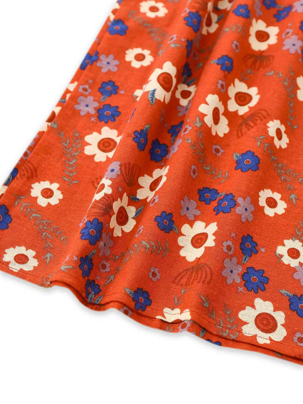 1950s Cotton Sleeveless All-Over Floral Belted Jumpsuit sold by Retro Stage product image thumbnail 4