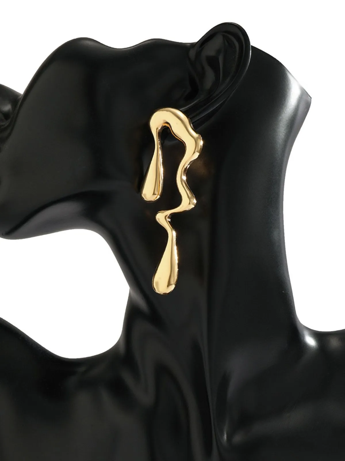 Vintage Liquid Metal Drop Stud Earrings sold by Retro Stage product image thumbnail 4