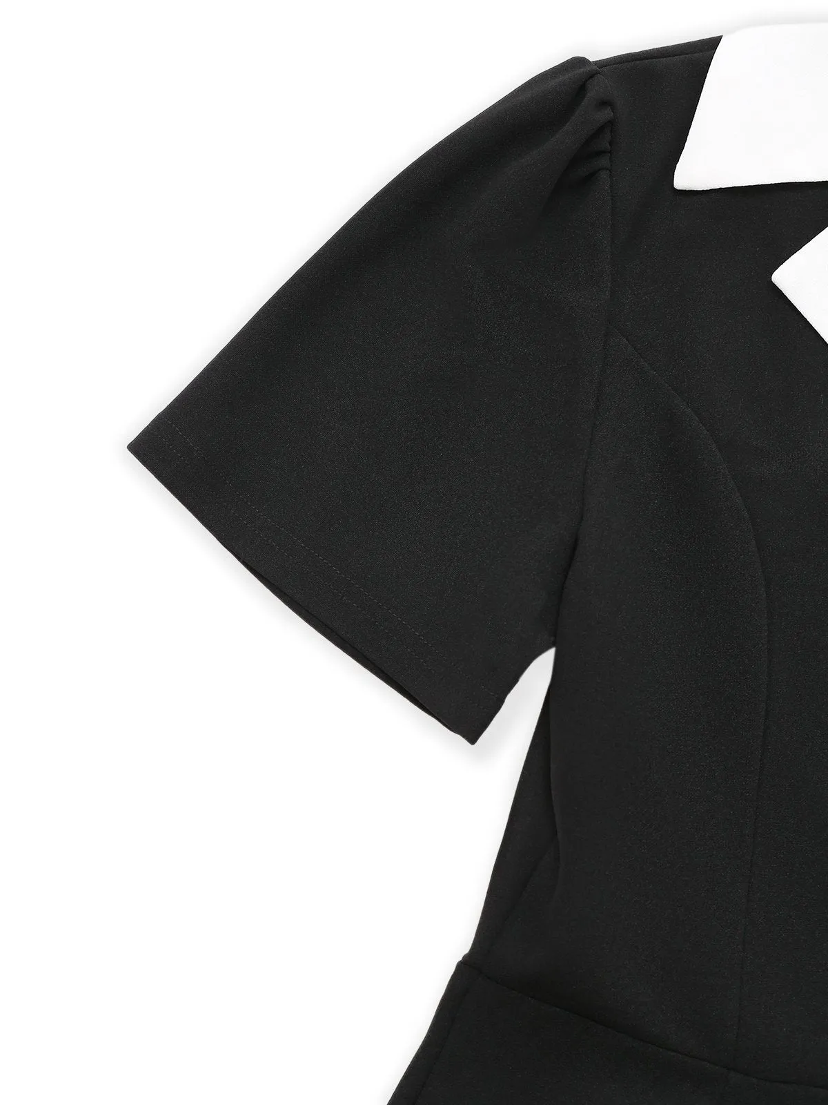 Black & White 1930s Notched Collar Buttoned Jumpsuit sold by Retro Stage product image thumbnail 4