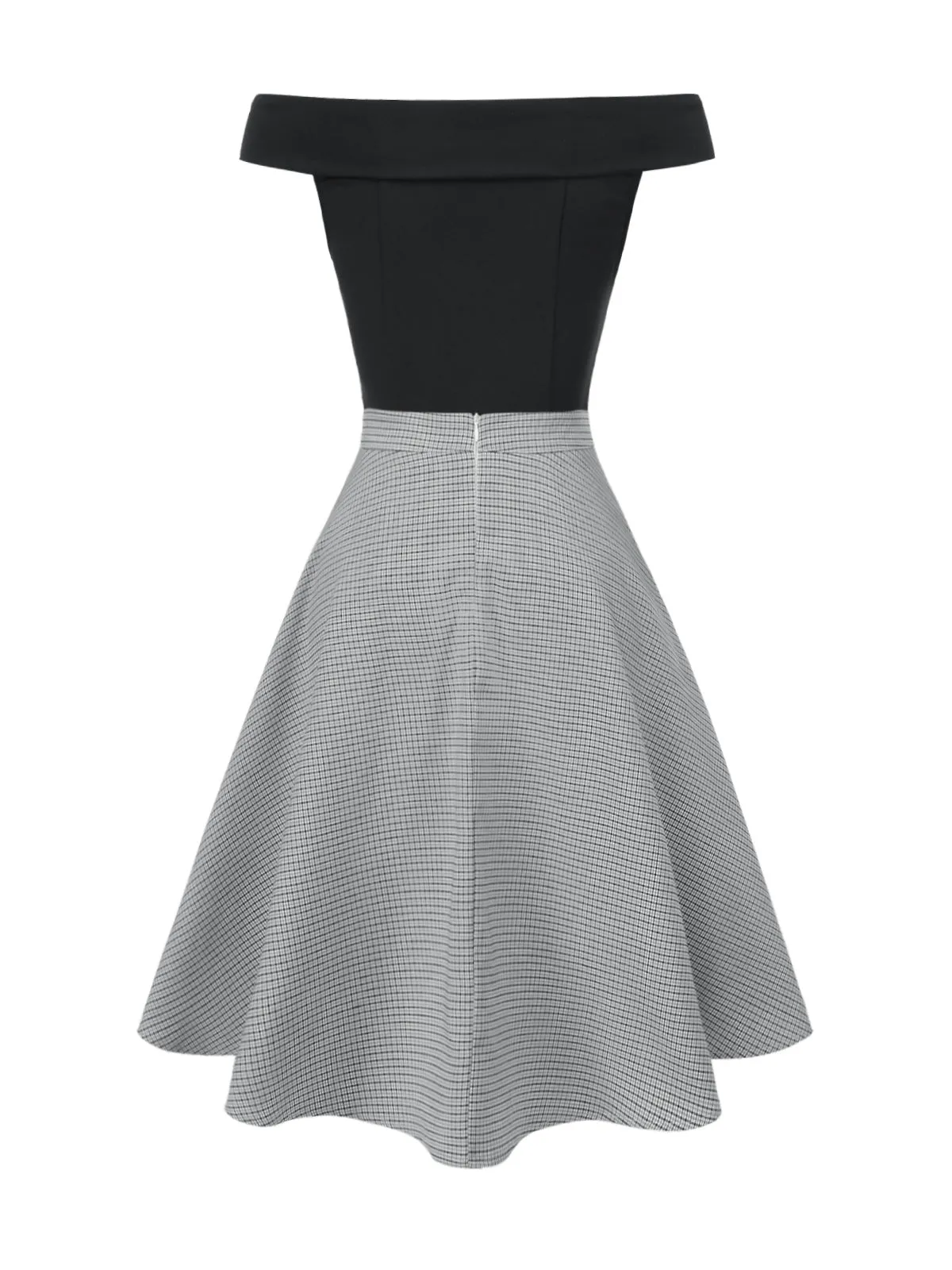 2PCS 1950s Off-Shoulder Top & Pocket Plaids Skirt sold by Retro Stage product image thumbnail 5