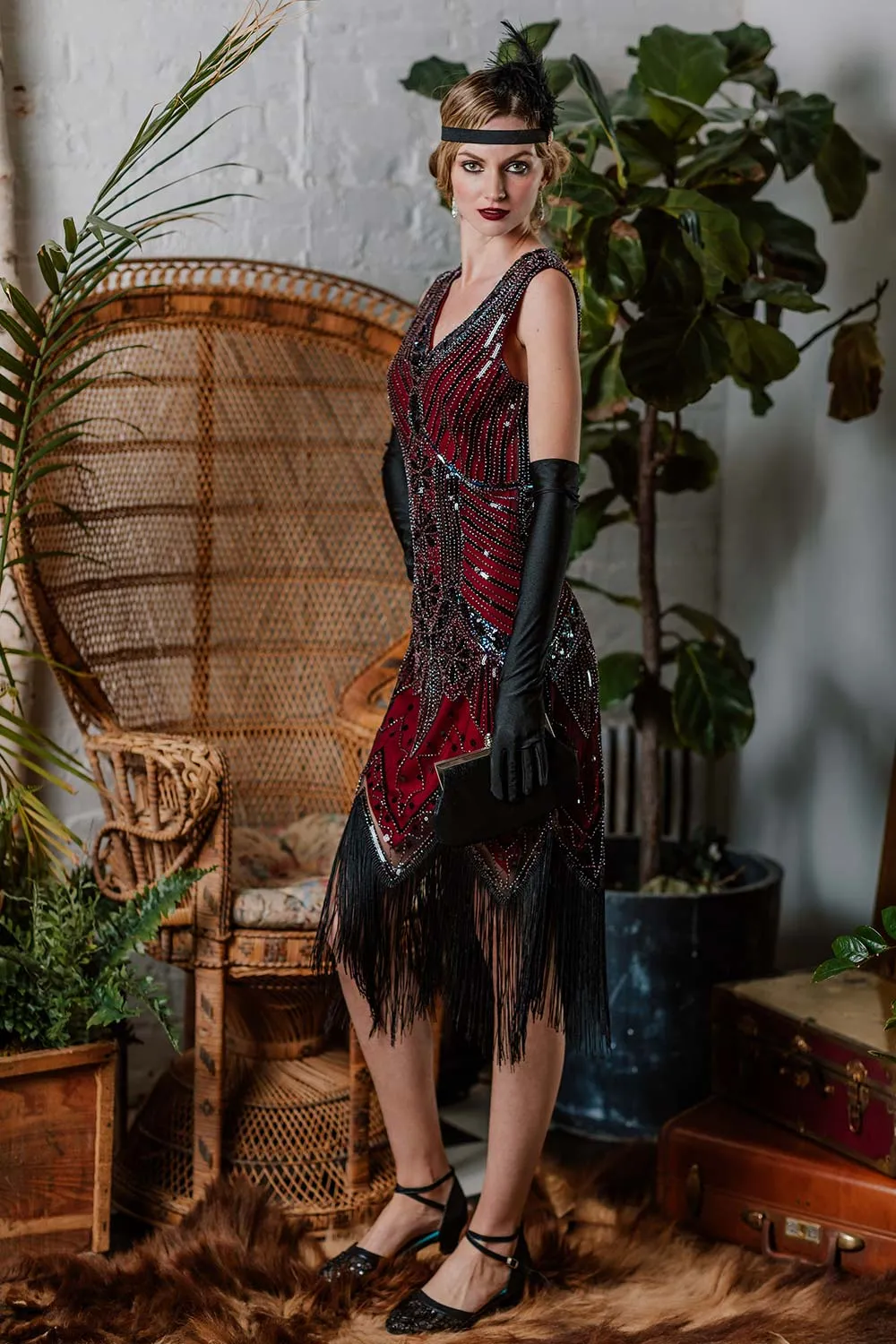 1920s Sequined Fringe Dress sold by Retro Stage product image thumbnail 2