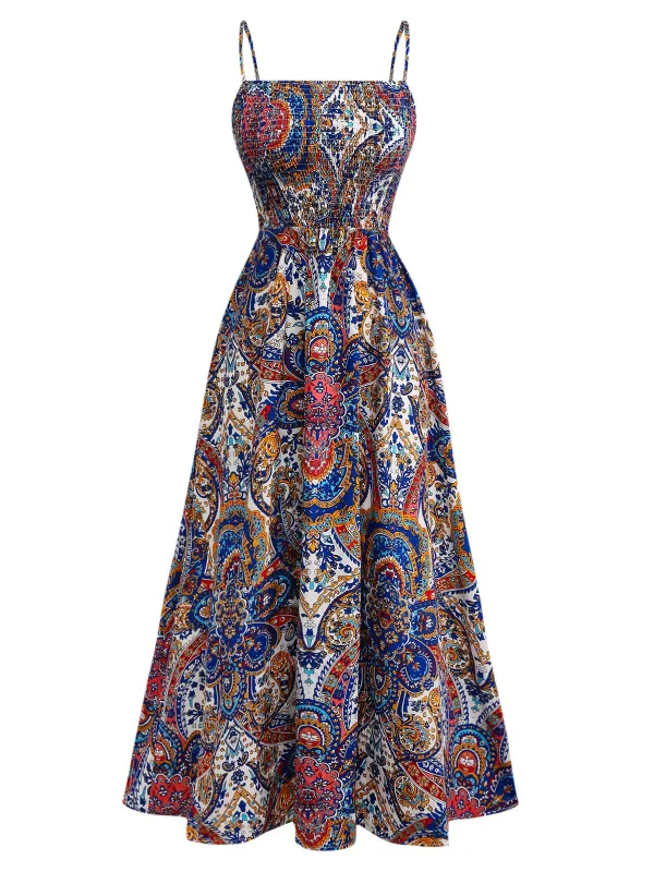 1970s Boho Style Spaghetti Strap Maxi Dress sold by Retro Stage