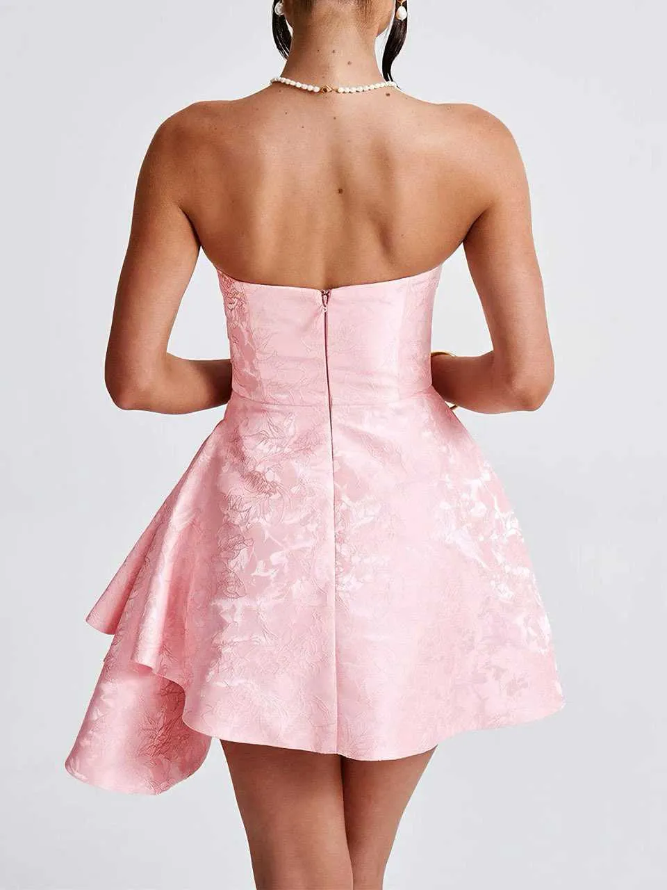 1970s Strapless Roses Jacquard Dress sold by Retro Stage product image thumbnail 2