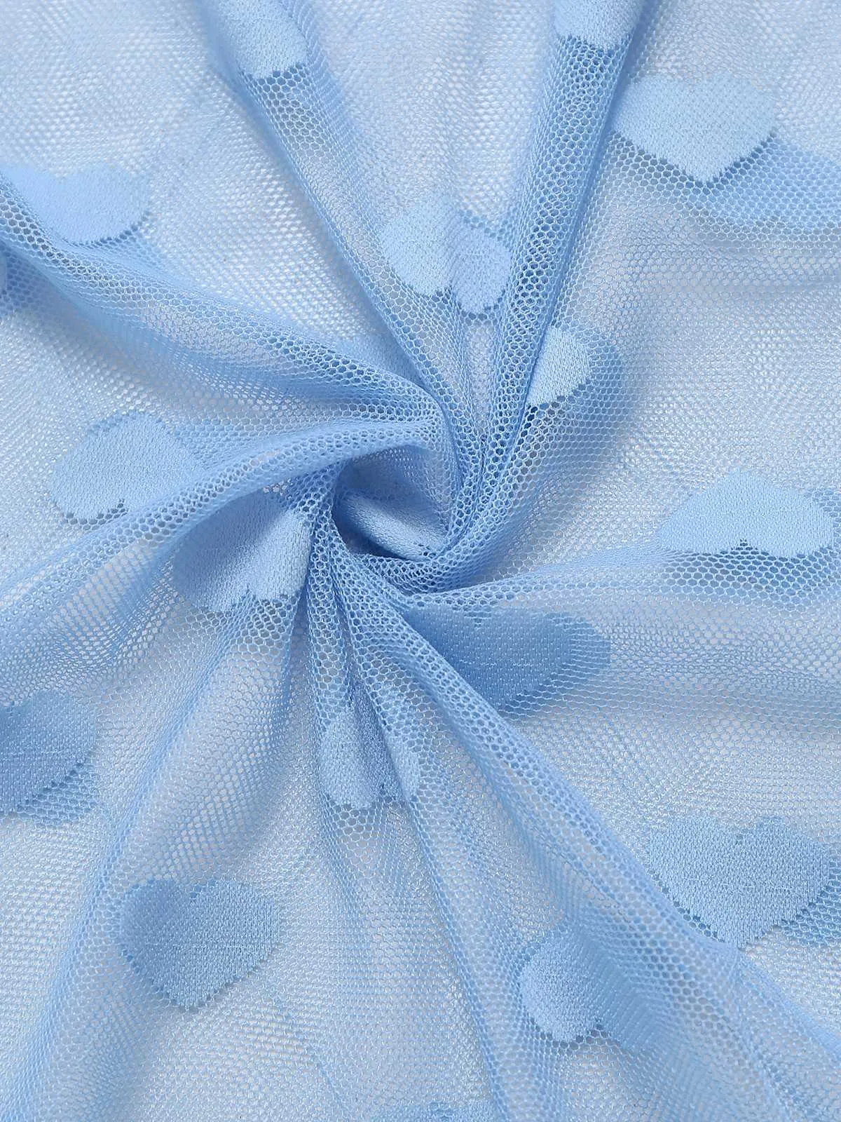 Light Blue 1930s Strap Lace Heart Nightgown sold by Retro Stage product image thumbnail 4